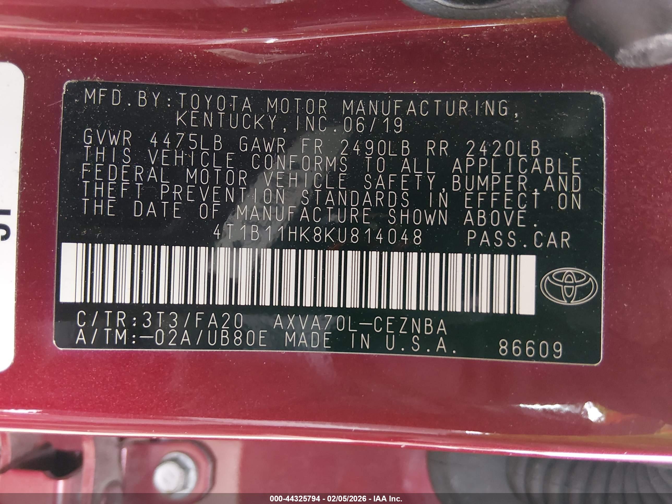 TOYOTA CAMRY image 9