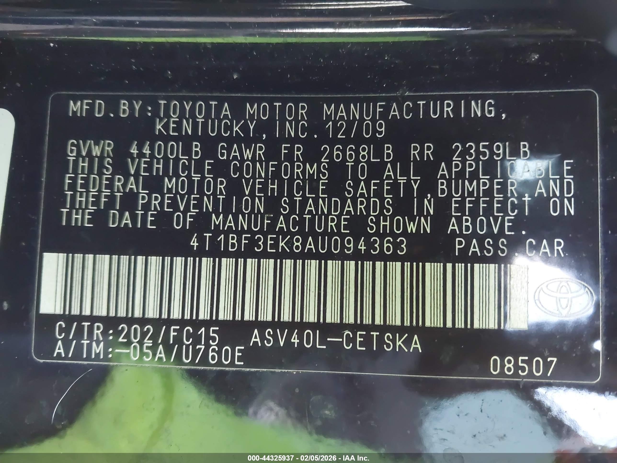 TOYOTA CAMRY image 9