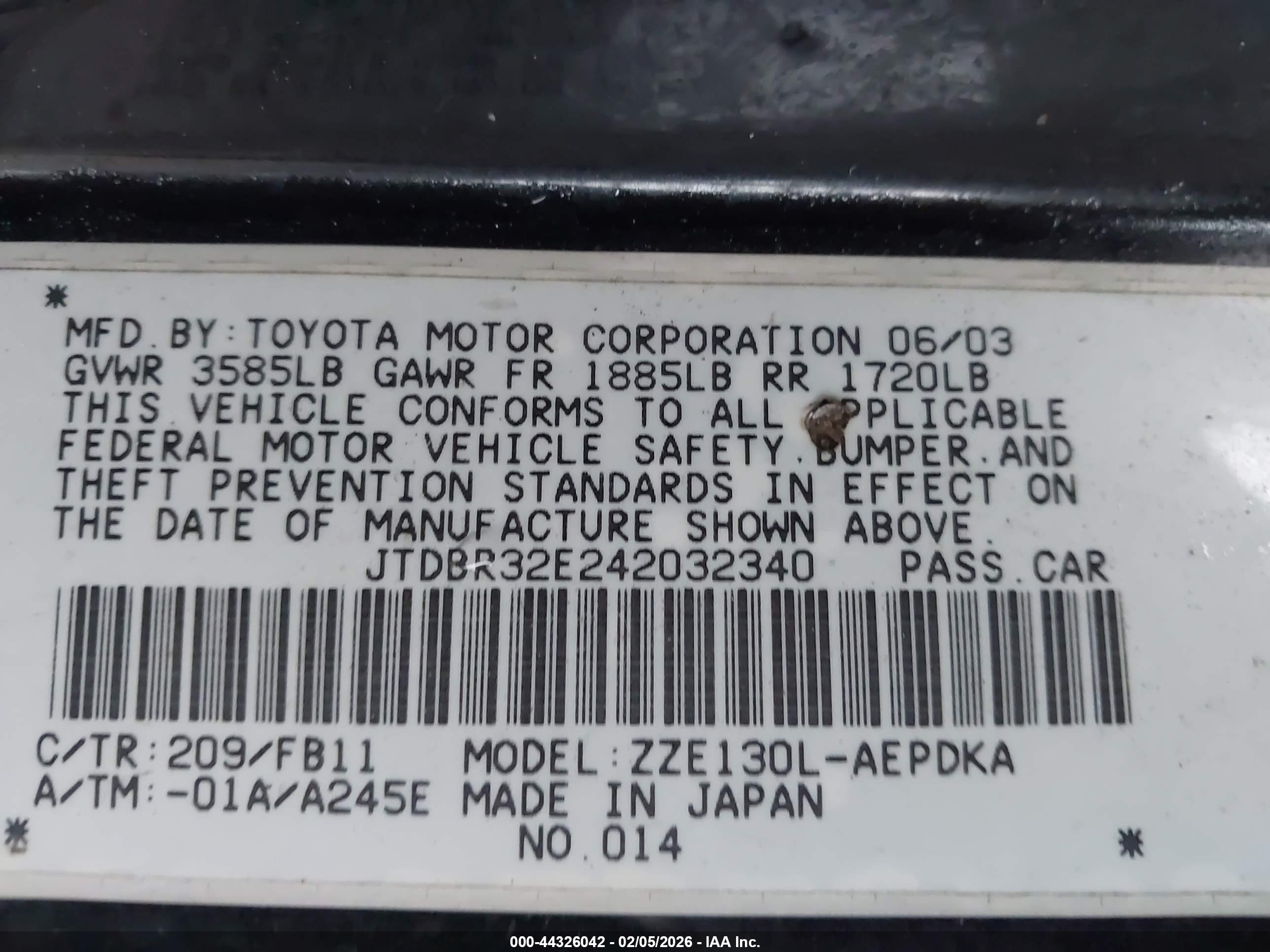 TOYOTA COROLLA image 9