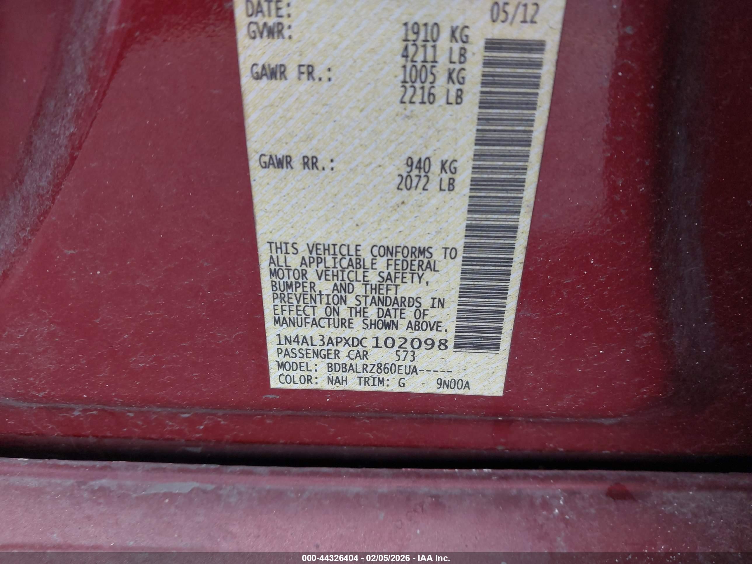 NISSAN ALTIMA image 9
