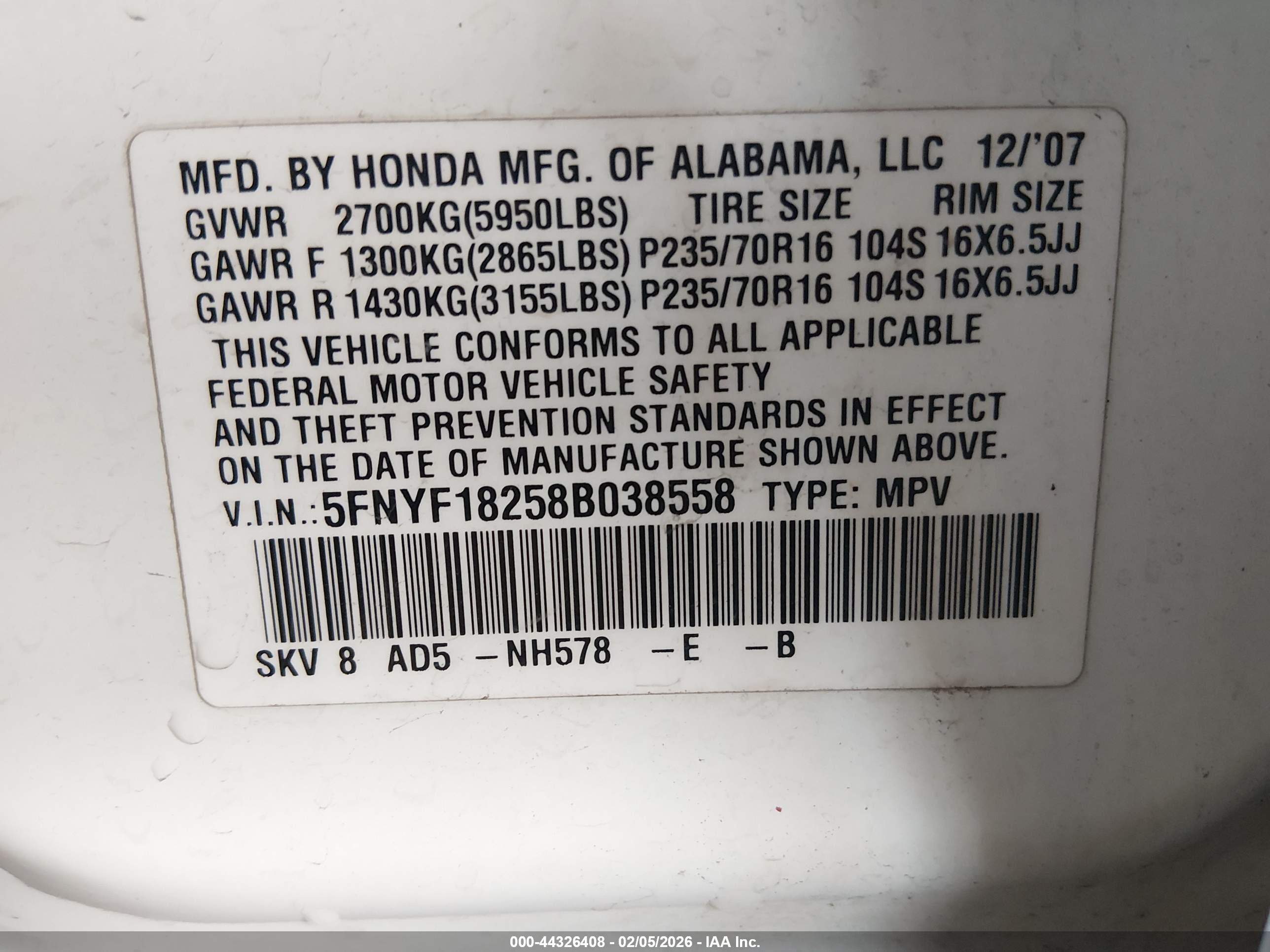 HONDA PILOT image 9