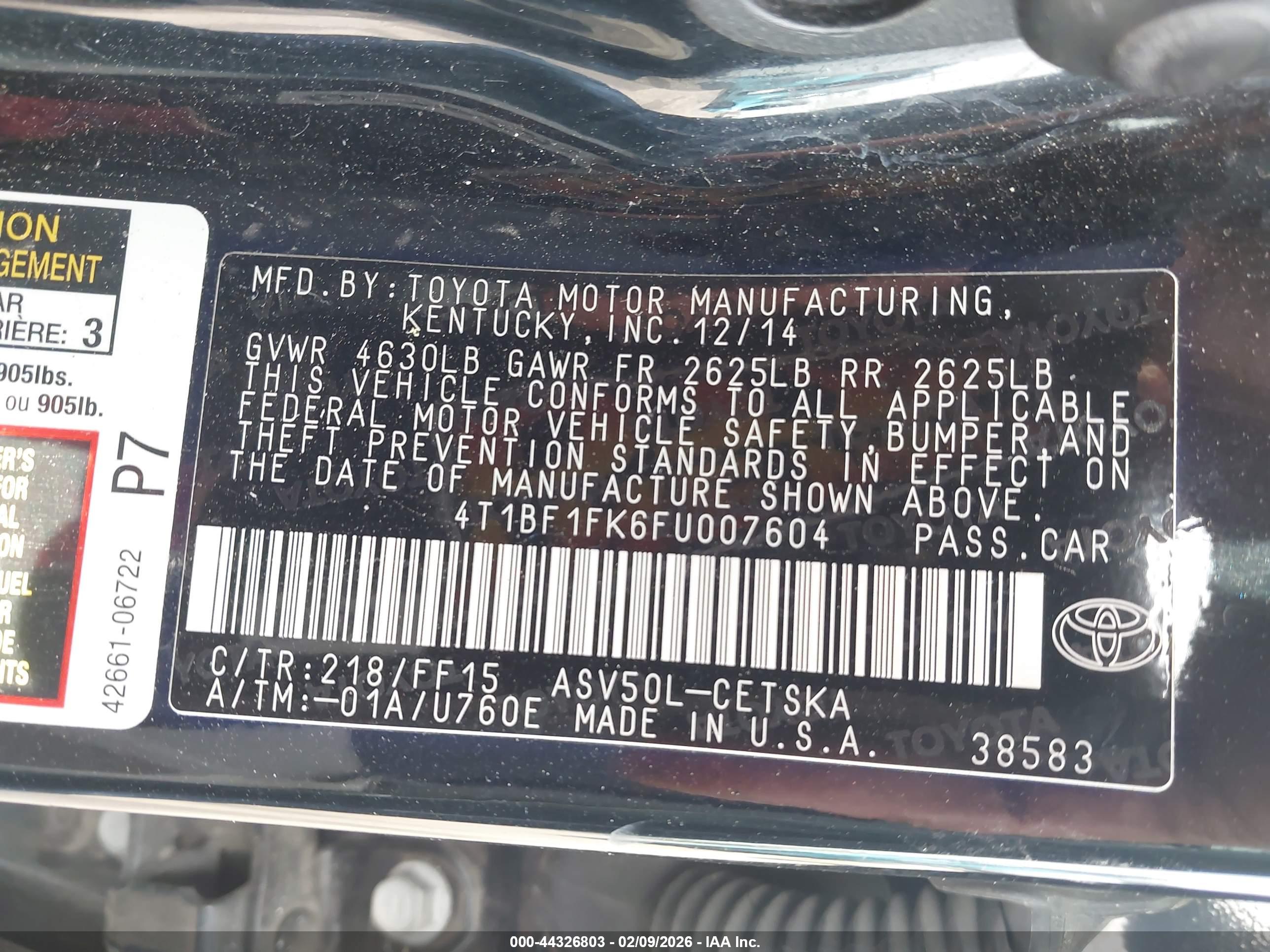 TOYOTA CAMRY image 9