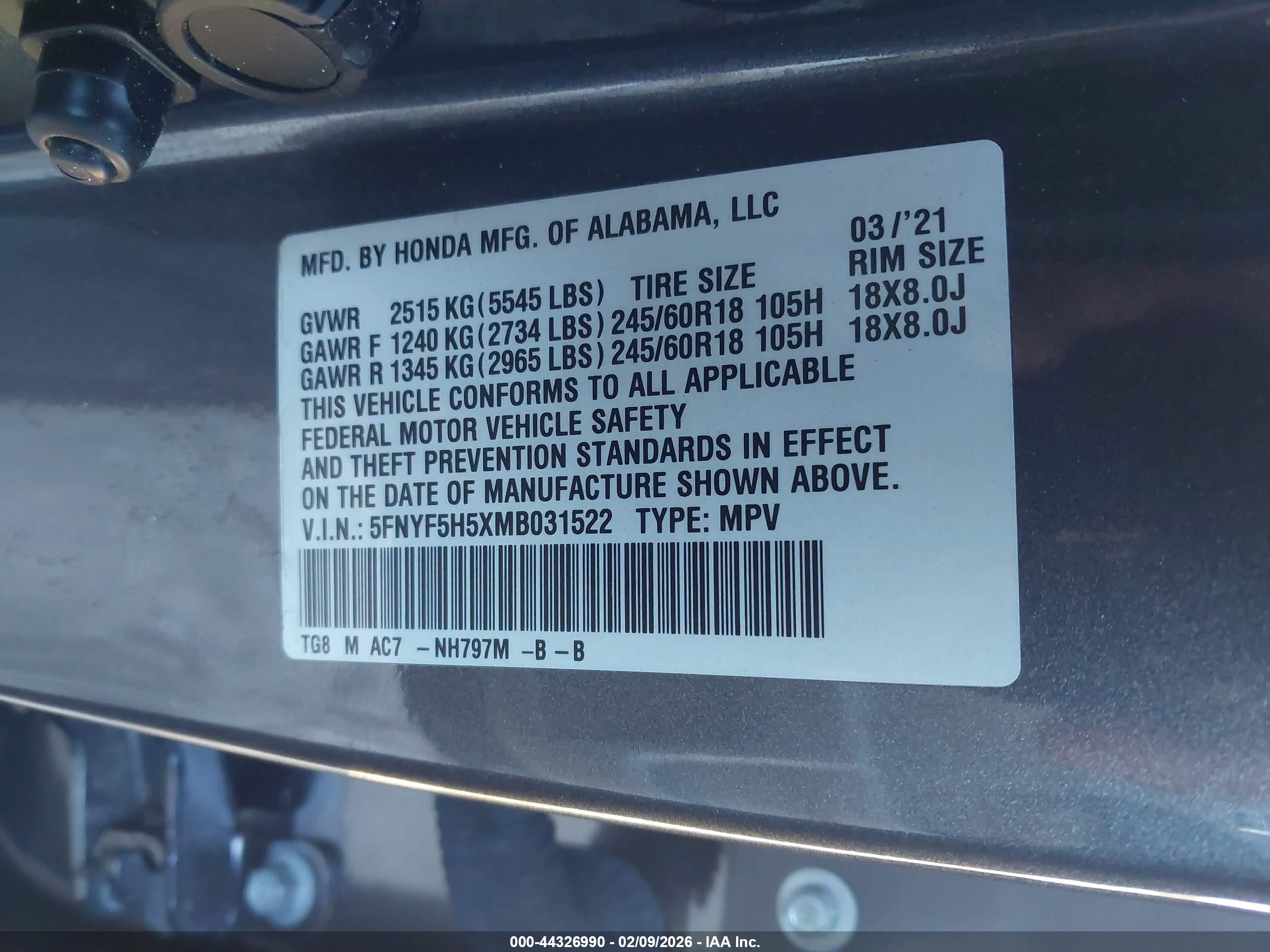 HONDA PILOT image 9