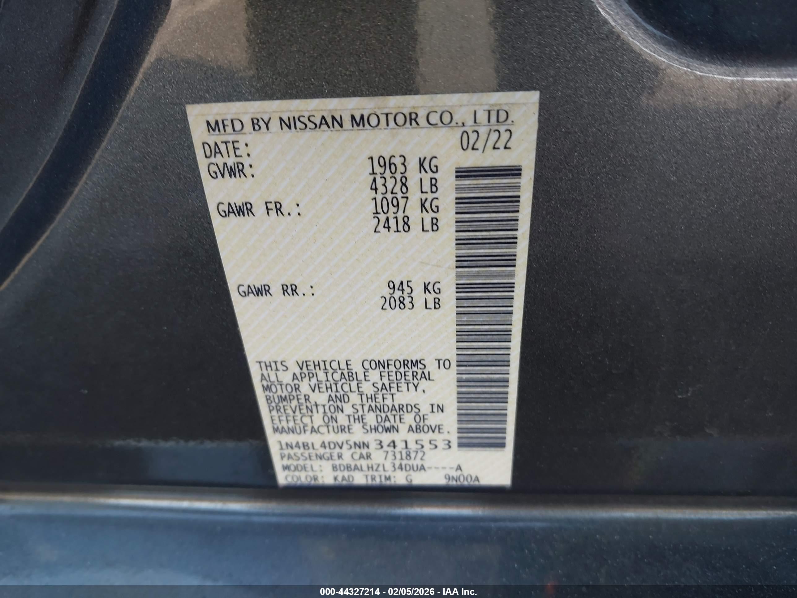NISSAN ALTIMA image 9