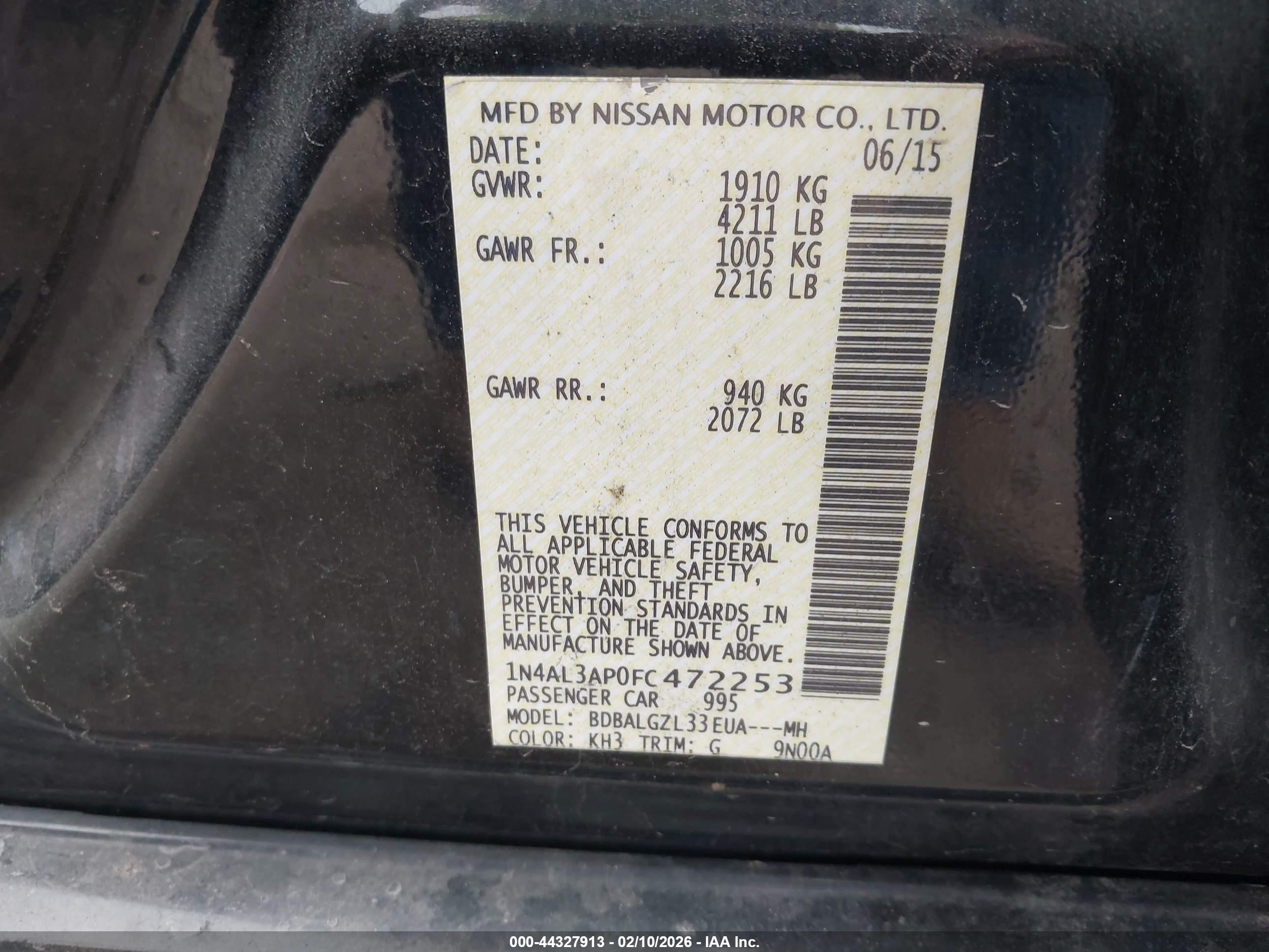 NISSAN ALTIMA image 9