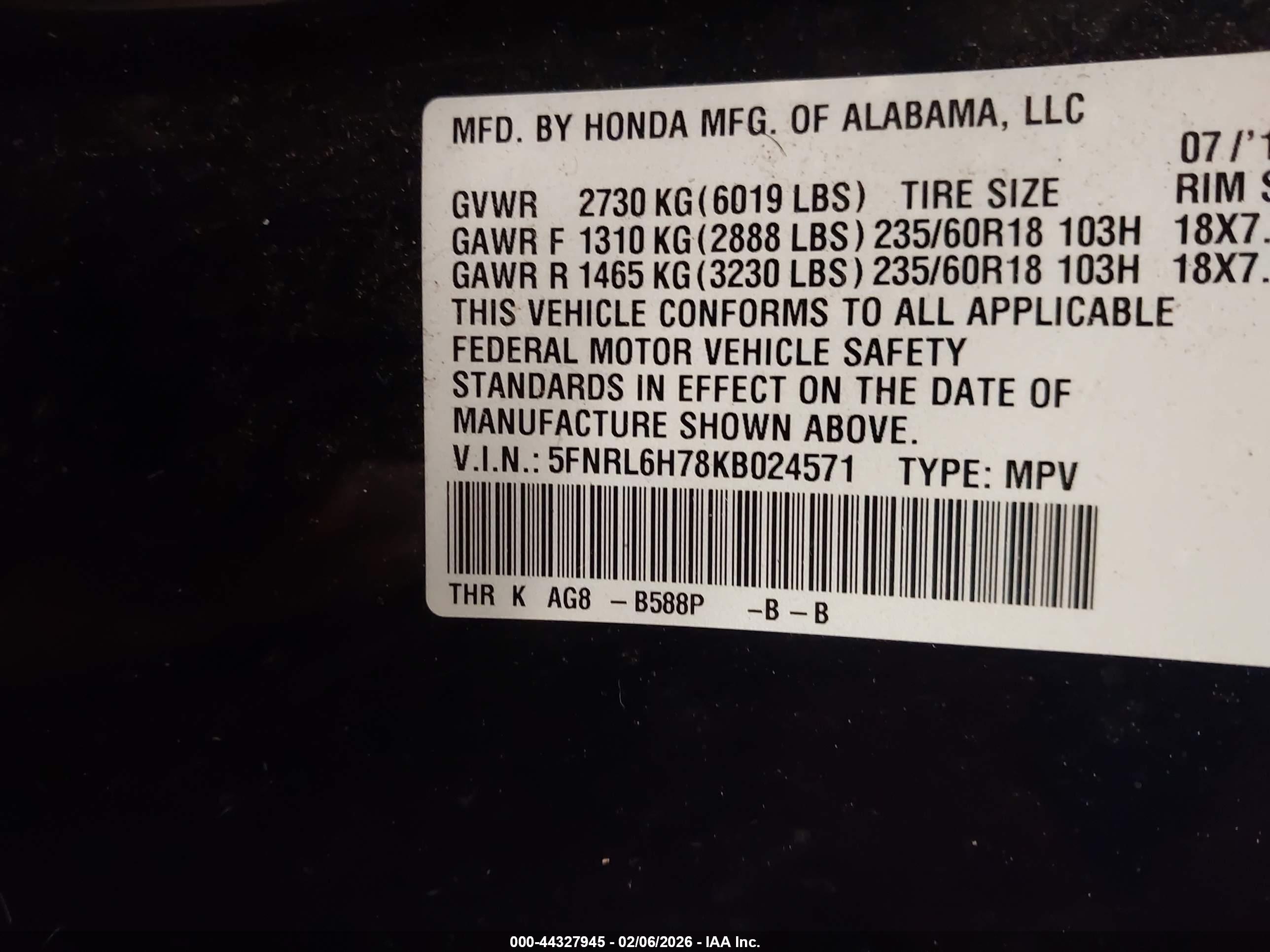 HONDA ODYSSEY image 9