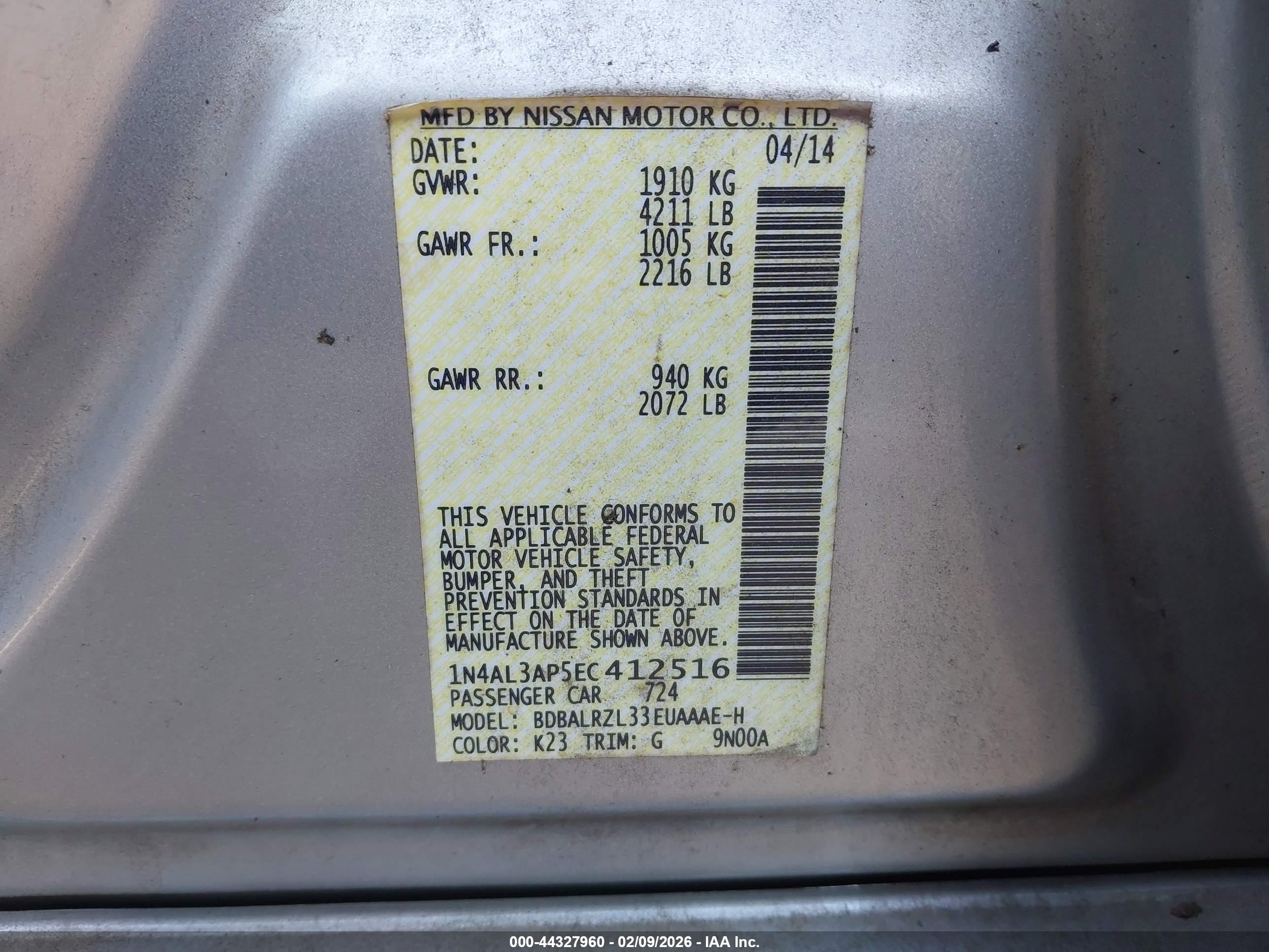 NISSAN ALTIMA image 9