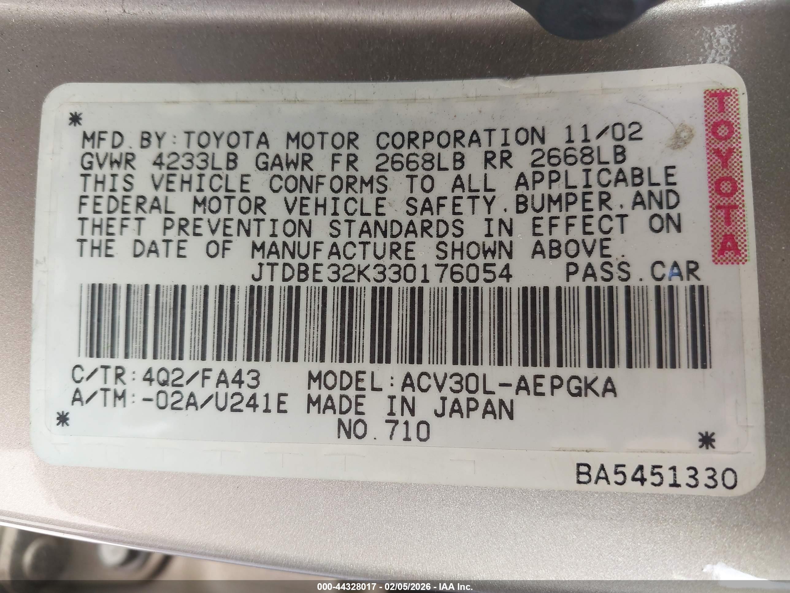 TOYOTA CAMRY image 9