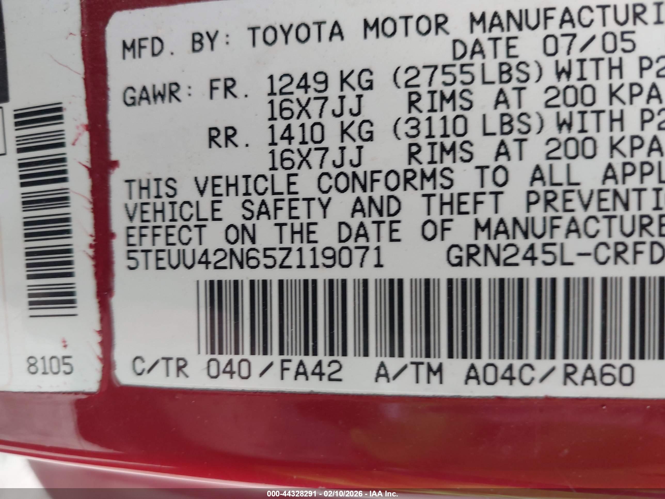 TOYOTA TACOMA image 9