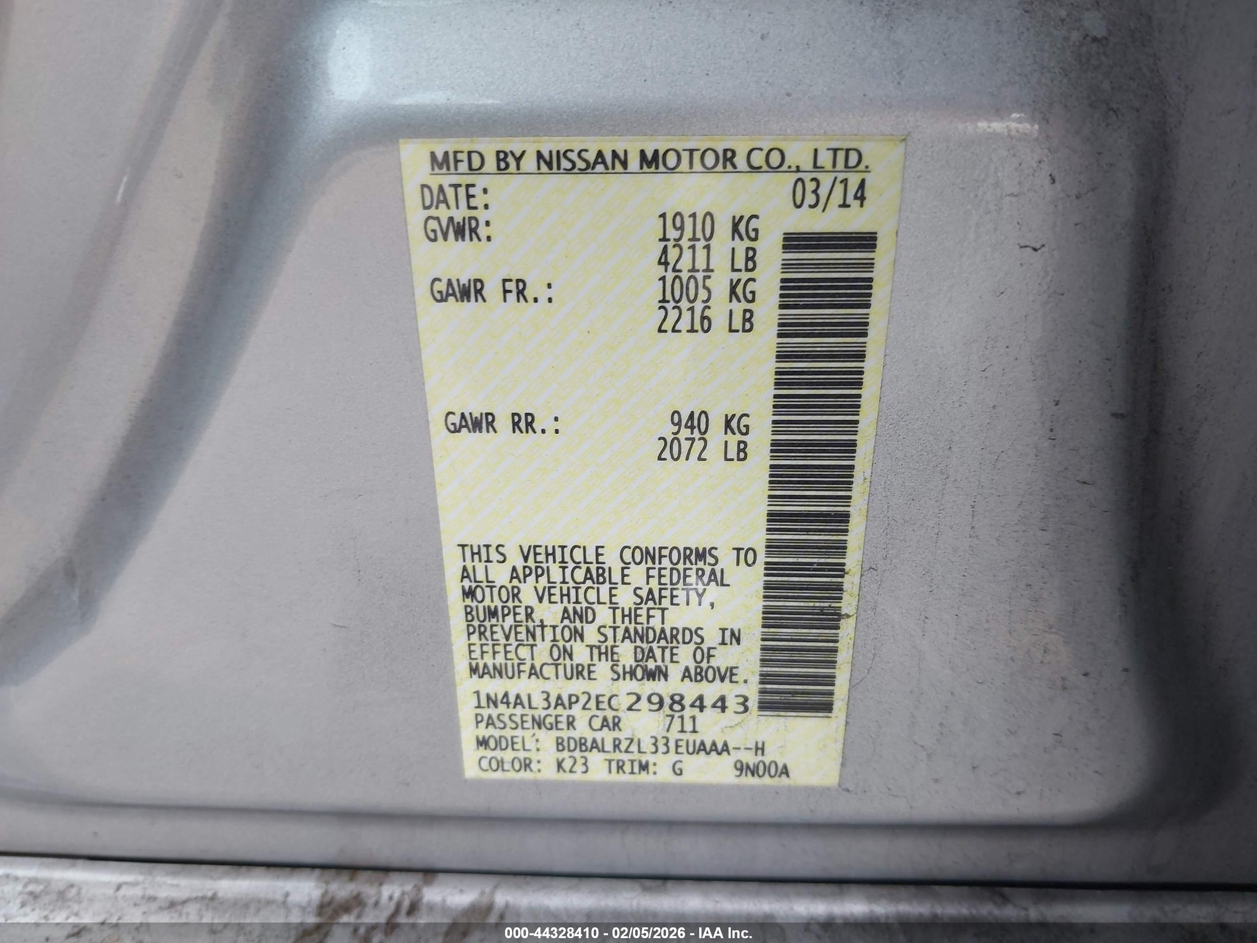 NISSAN ALTIMA image 9