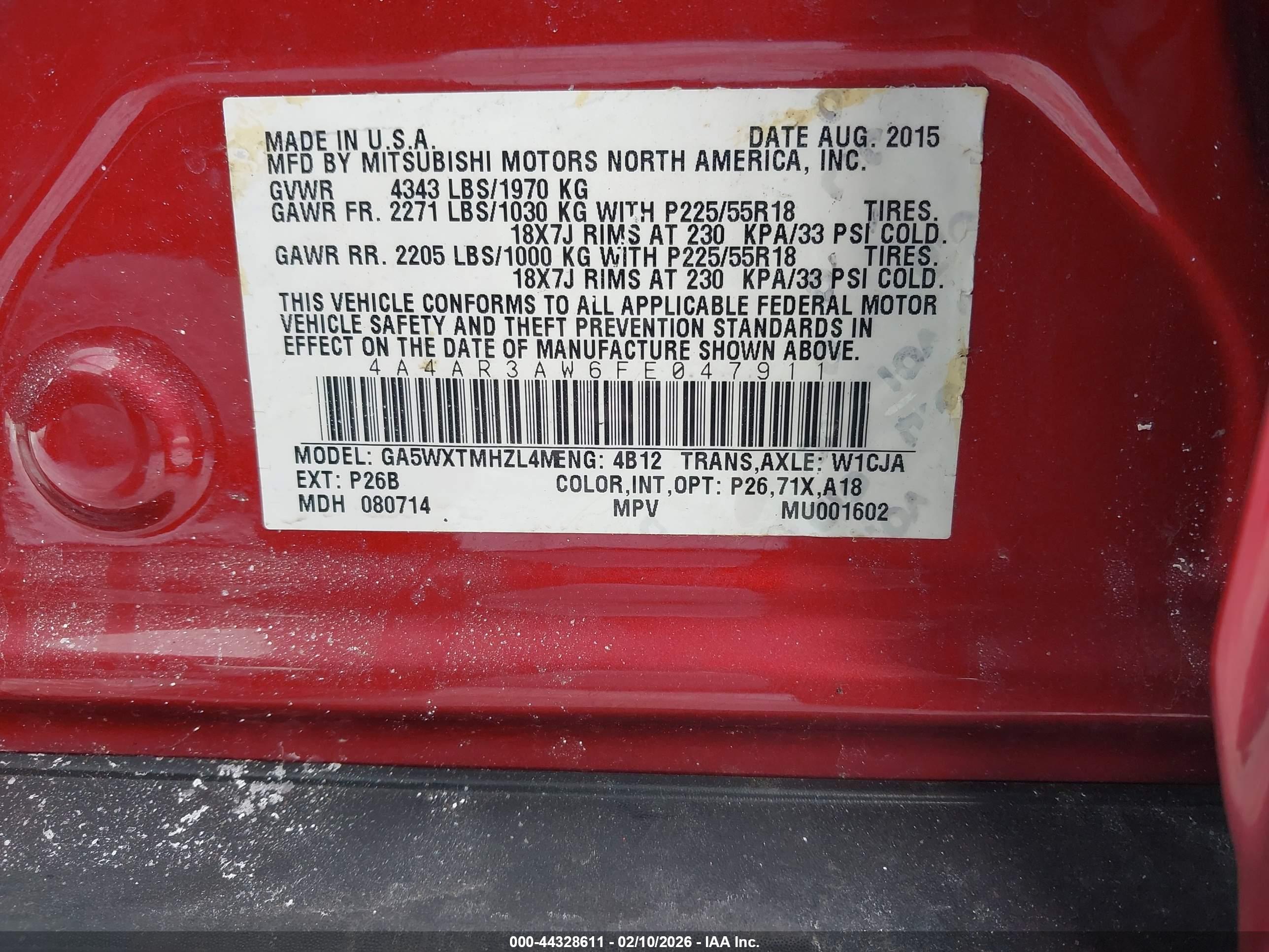 MITSUBISHI OUTLANDER image 9