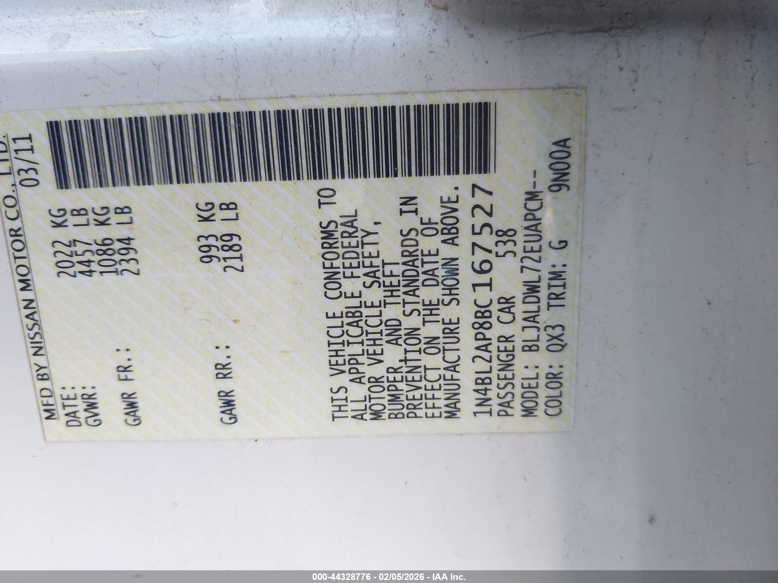 NISSAN ALTIMA image 9