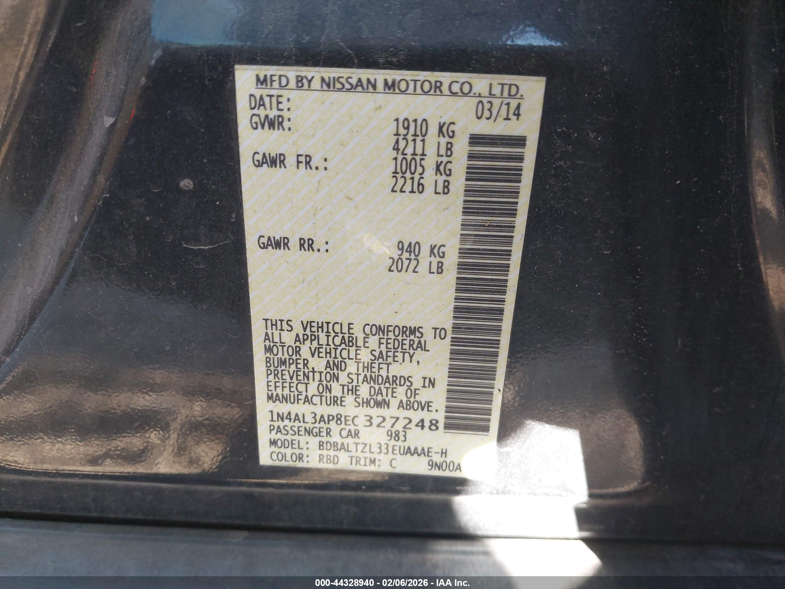 NISSAN ALTIMA image 9