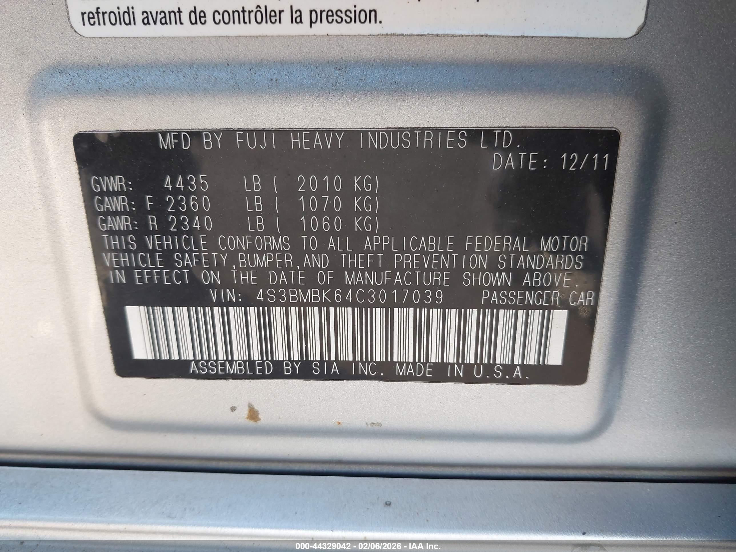 SUBARU LEGACY image 9