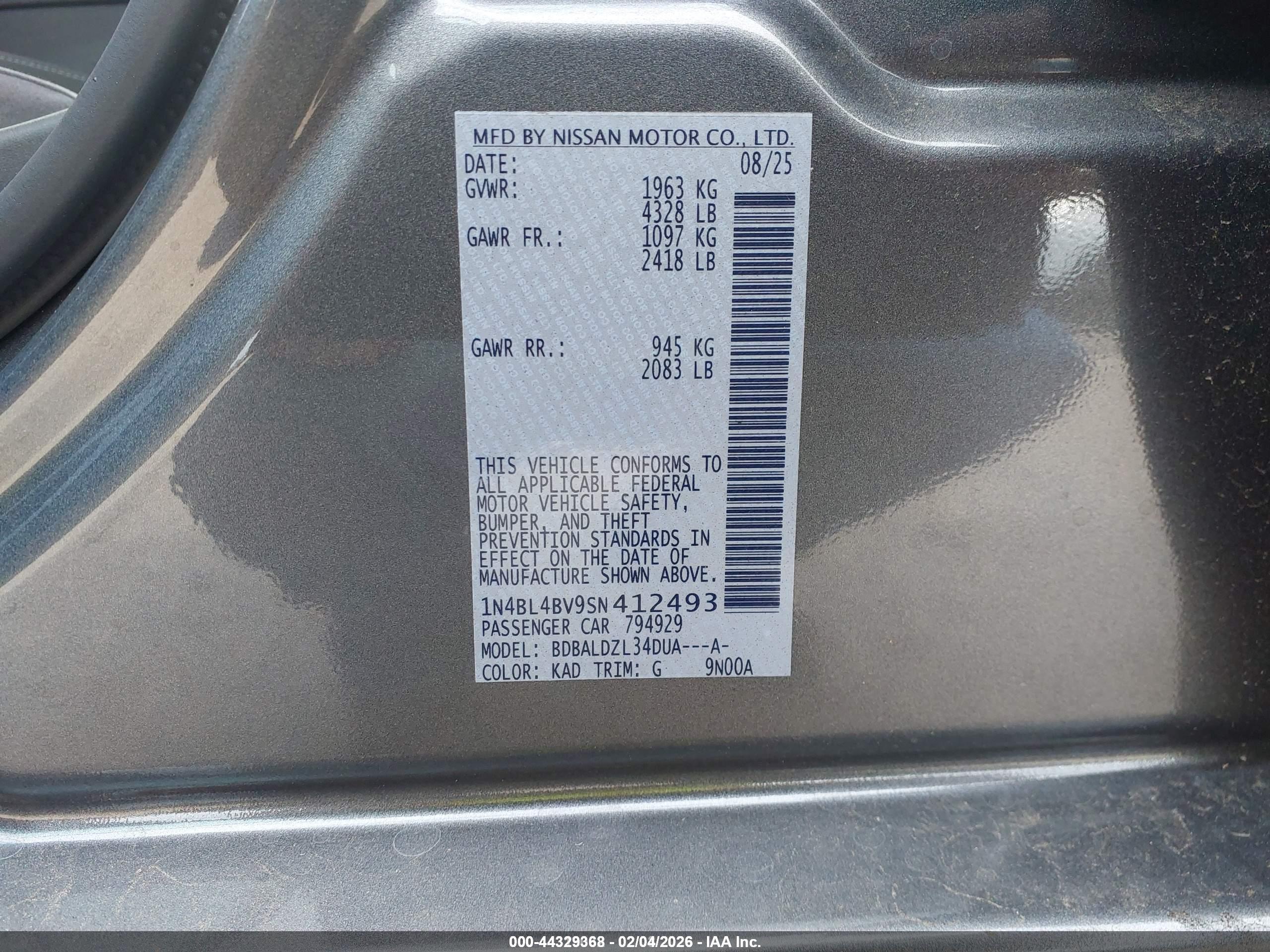 NISSAN ALTIMA image 9