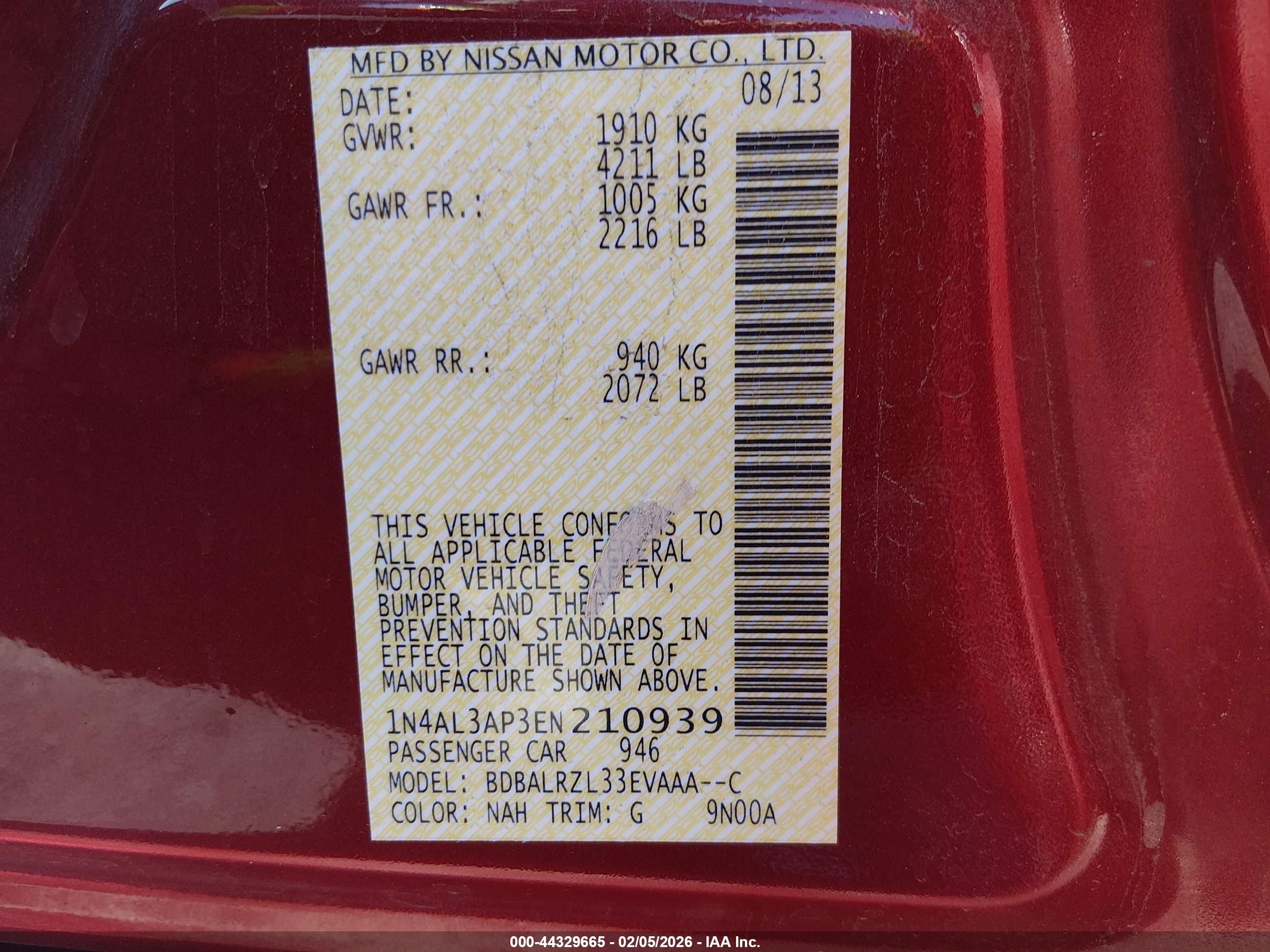 NISSAN ALTIMA image 9