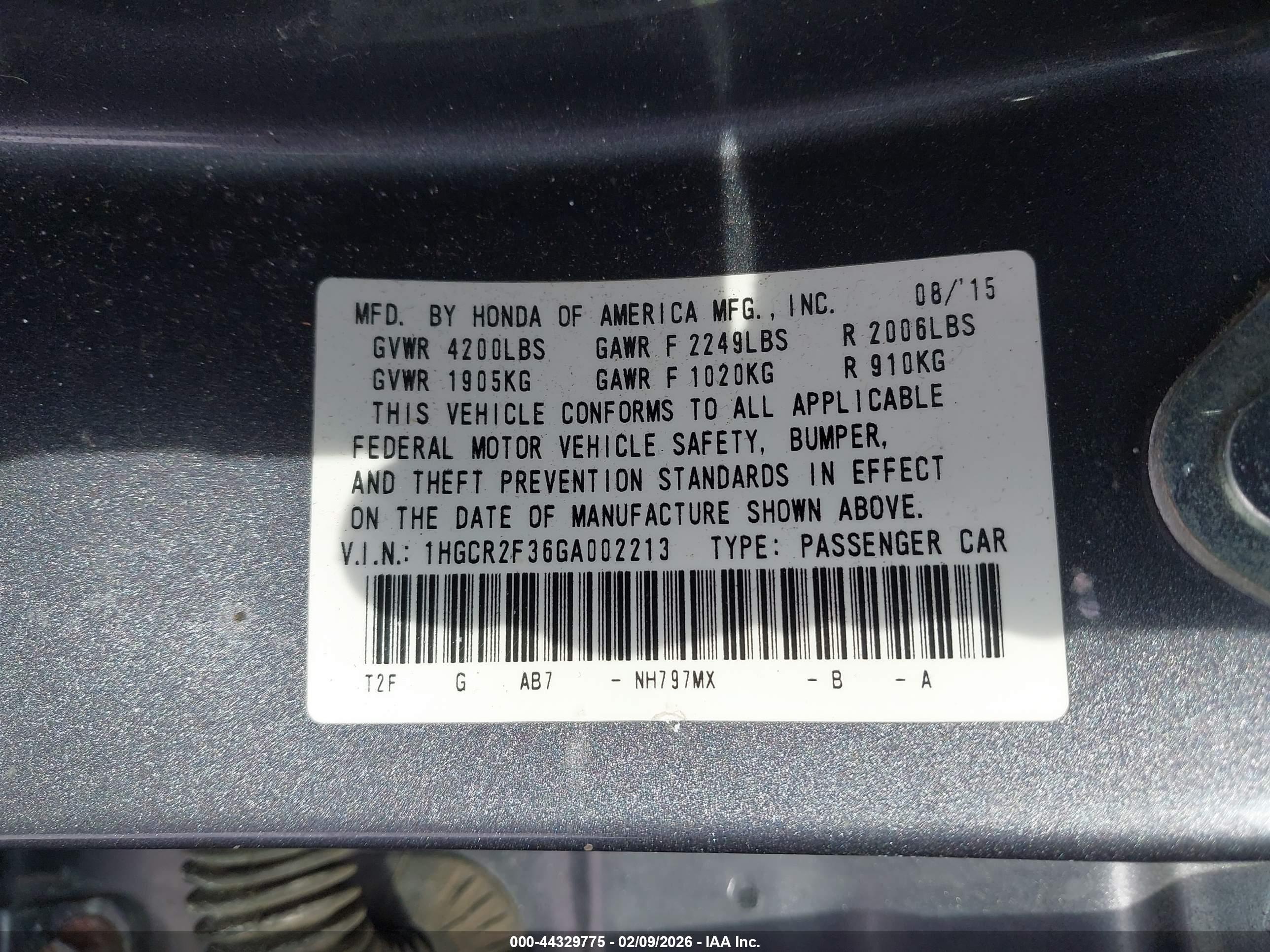 HONDA ACCORD image 9
