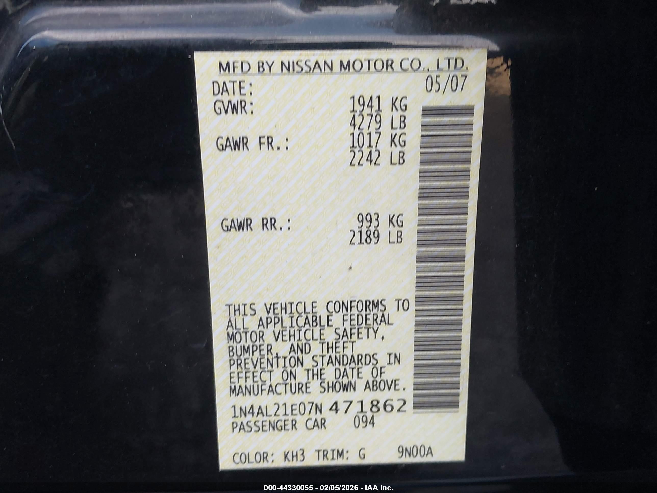 NISSAN ALTIMA image 9