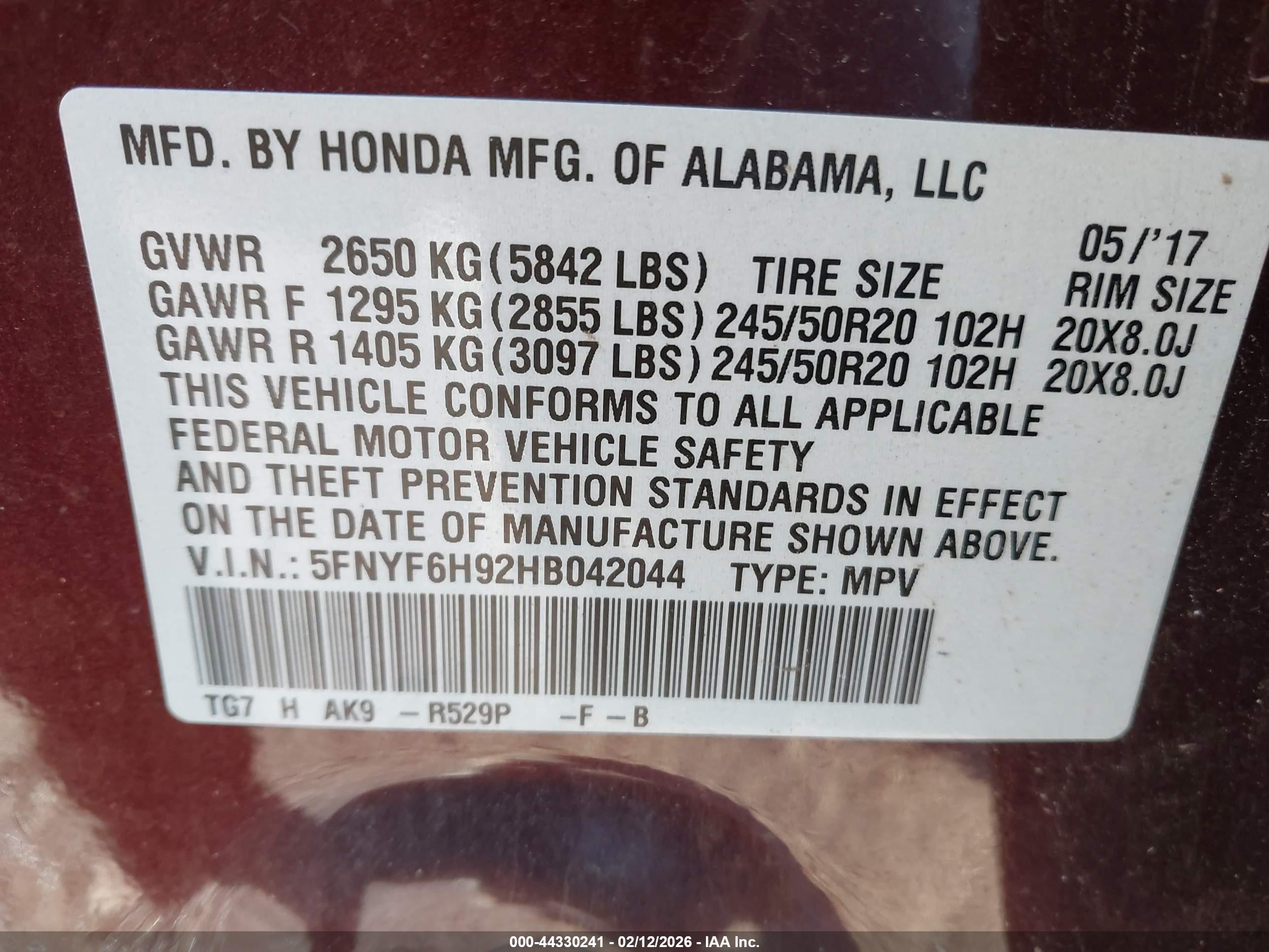 HONDA PILOT image 9