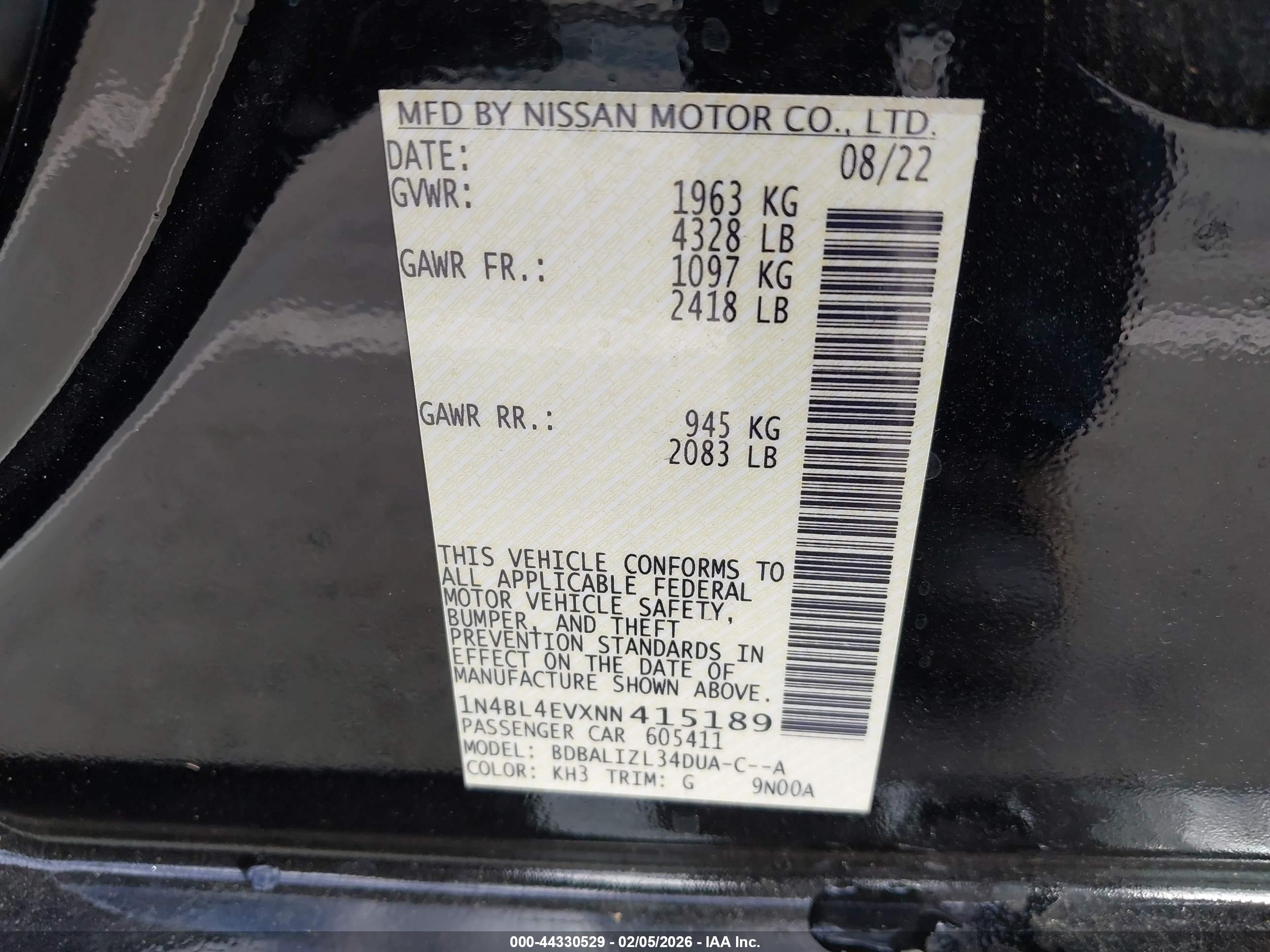 NISSAN ALTIMA image 9
