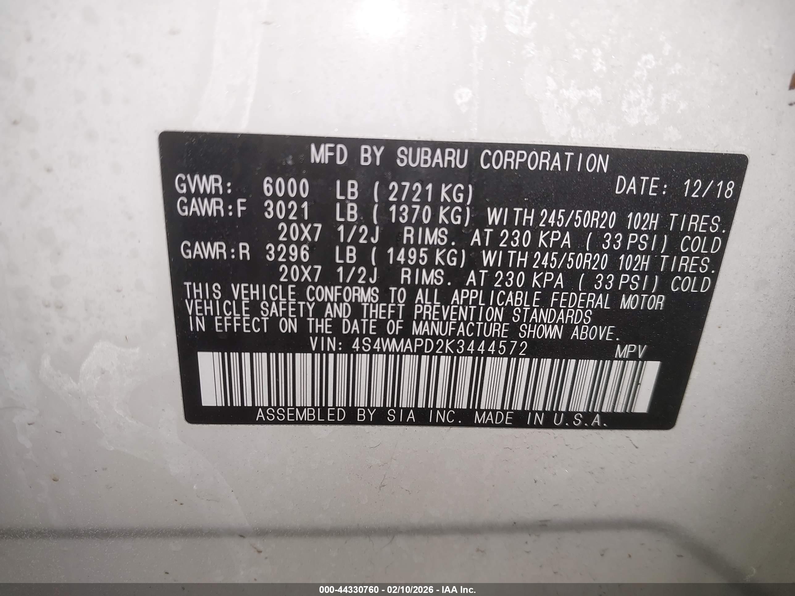 SUBARU ASCENT image 9