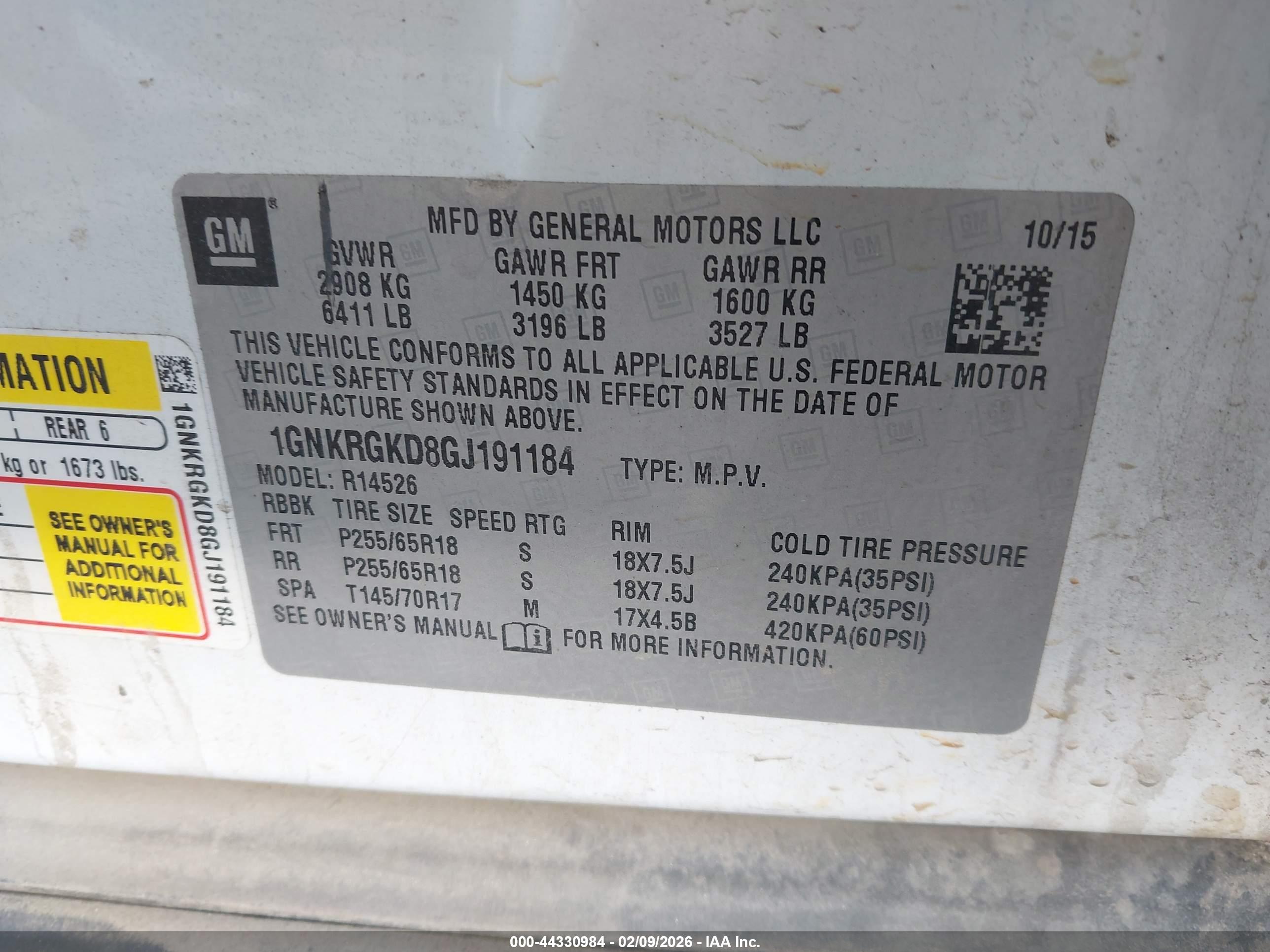 CHEVROLET TRAVERSE image 9