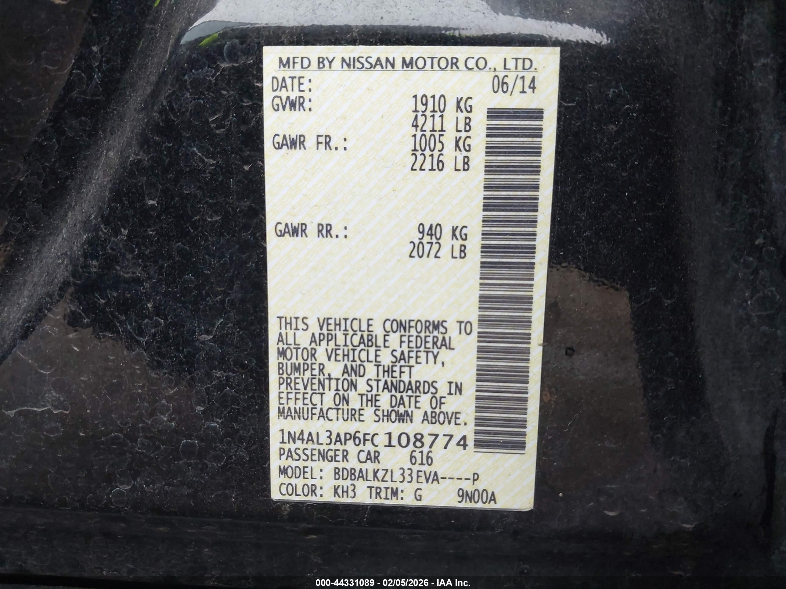 NISSAN ALTIMA image 9