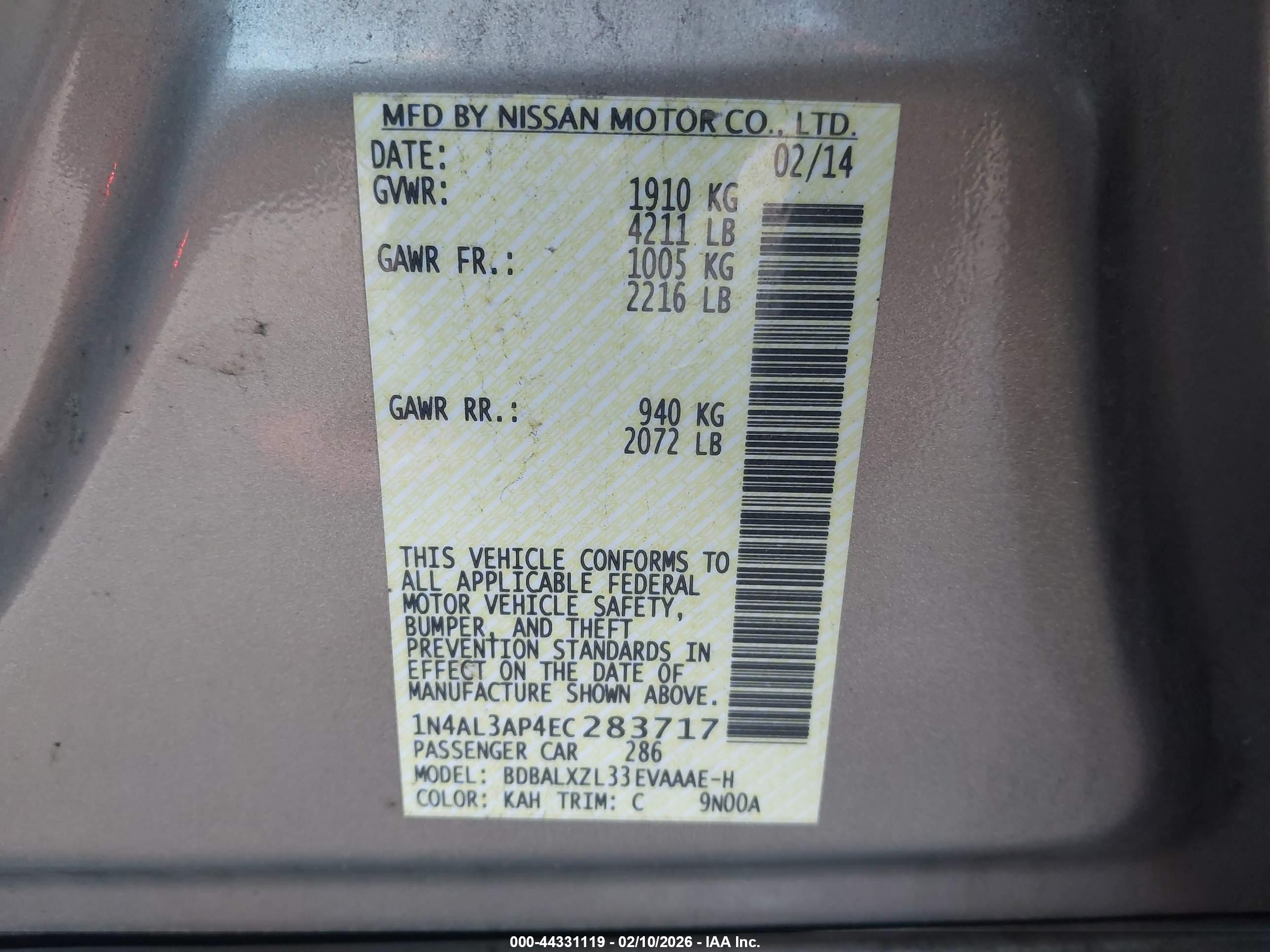NISSAN ALTIMA image 9