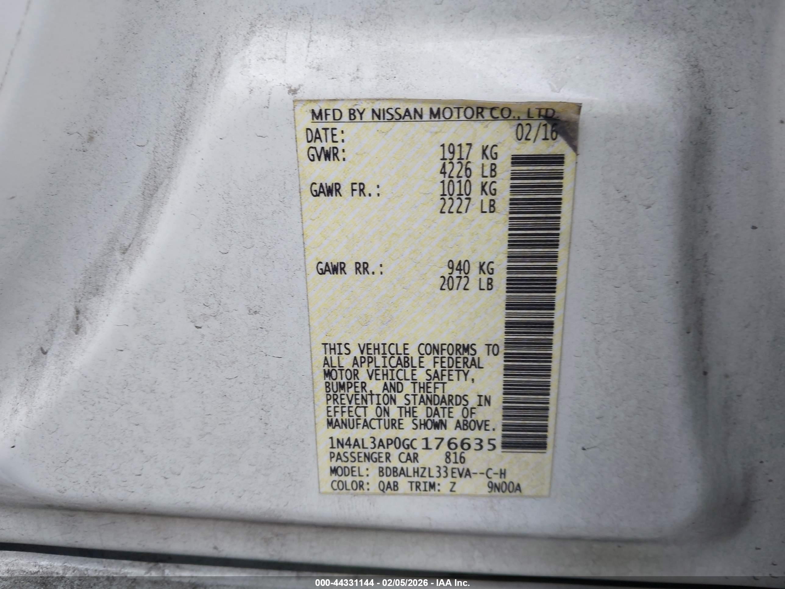 NISSAN ALTIMA image 9