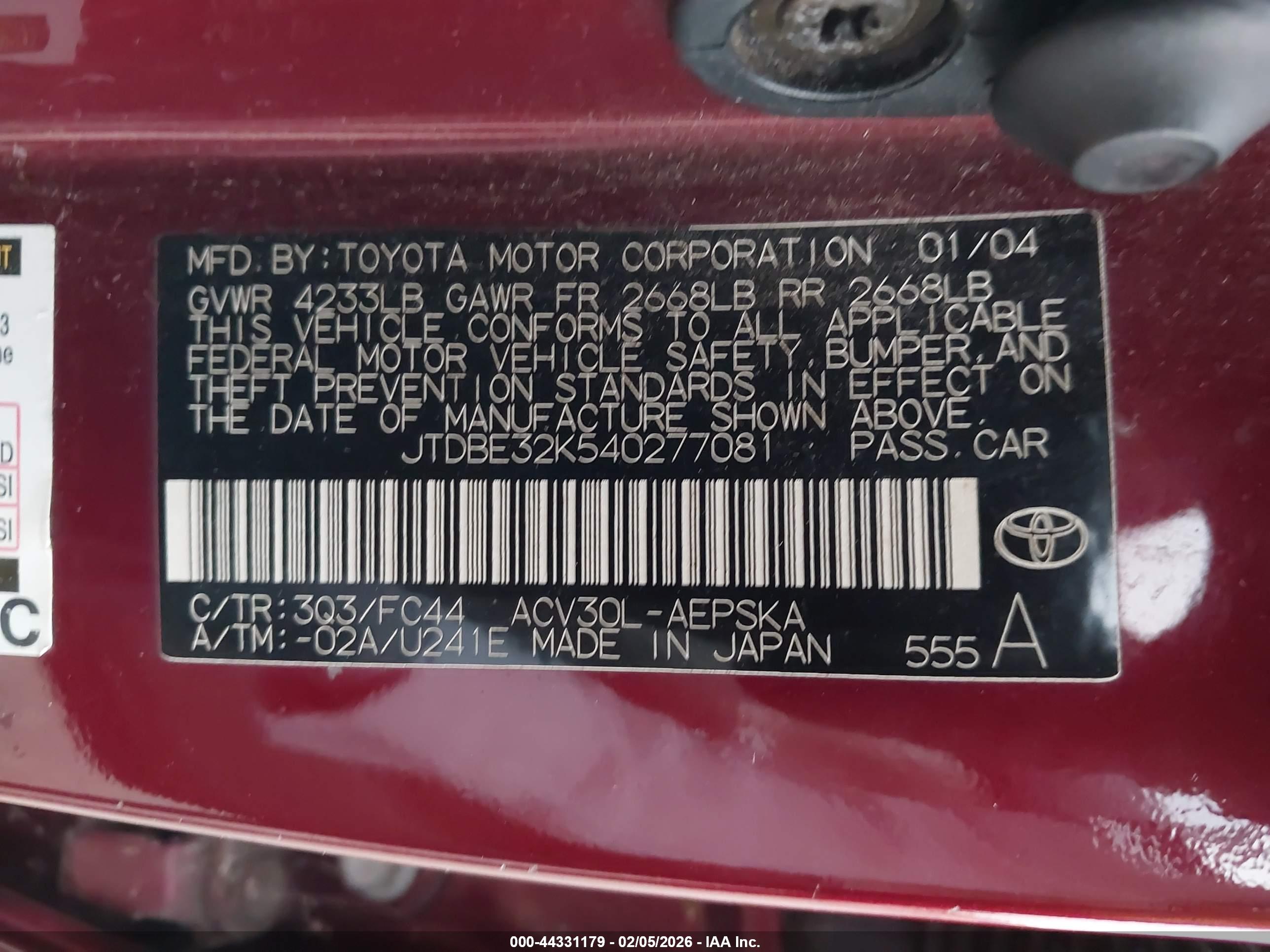 TOYOTA CAMRY image 9