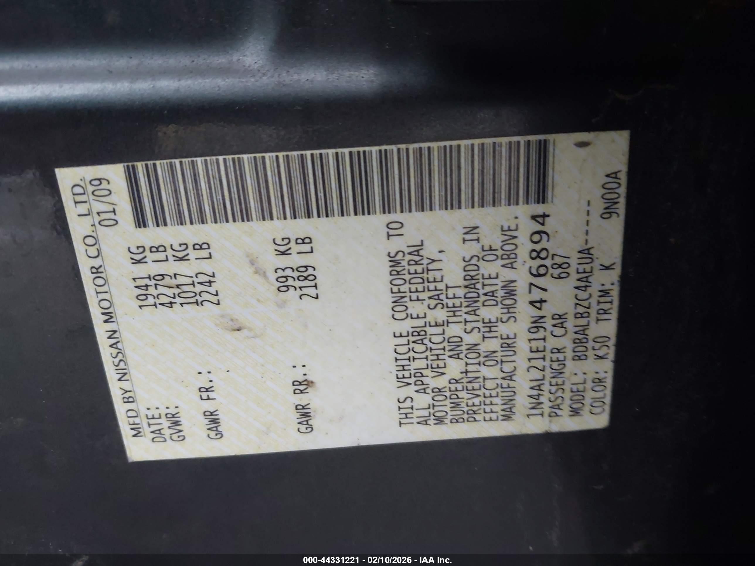 NISSAN ALTIMA image 9