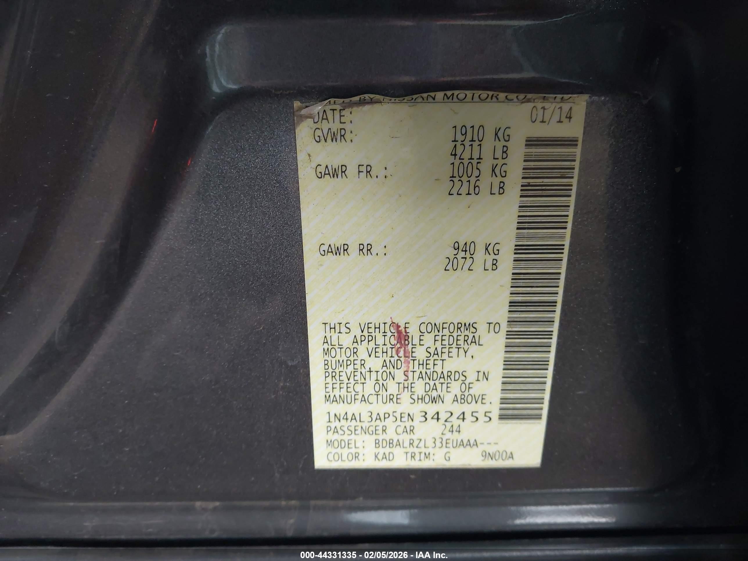 NISSAN ALTIMA image 9