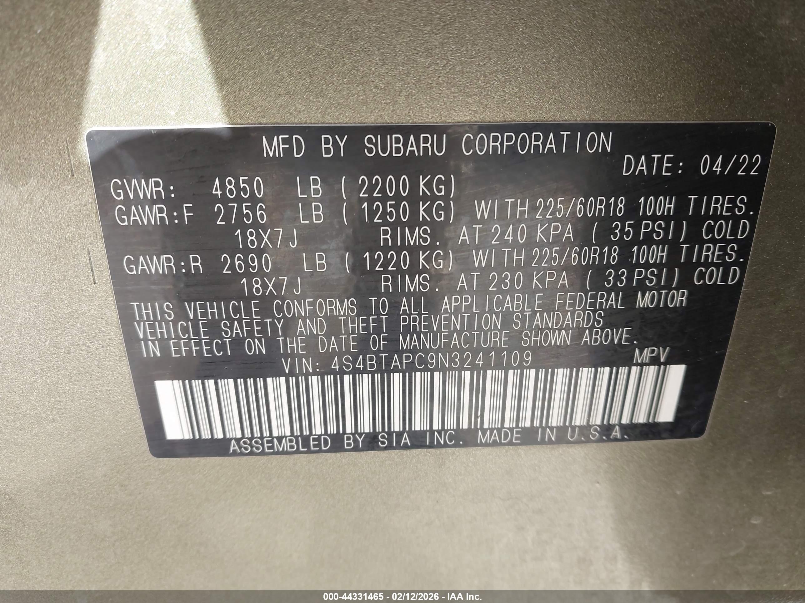 SUBARU OUTBACK image 9