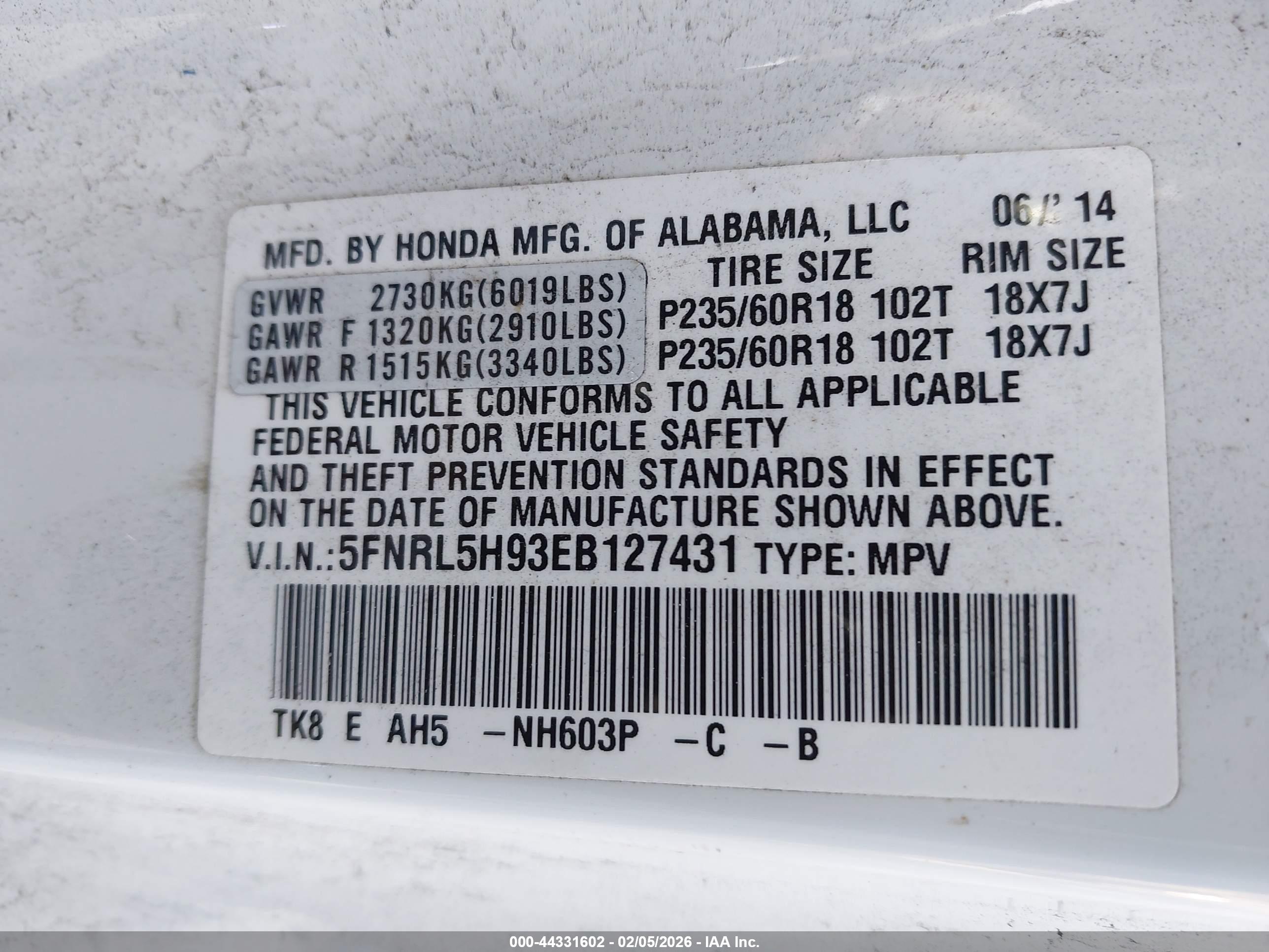 HONDA ODYSSEY image 9