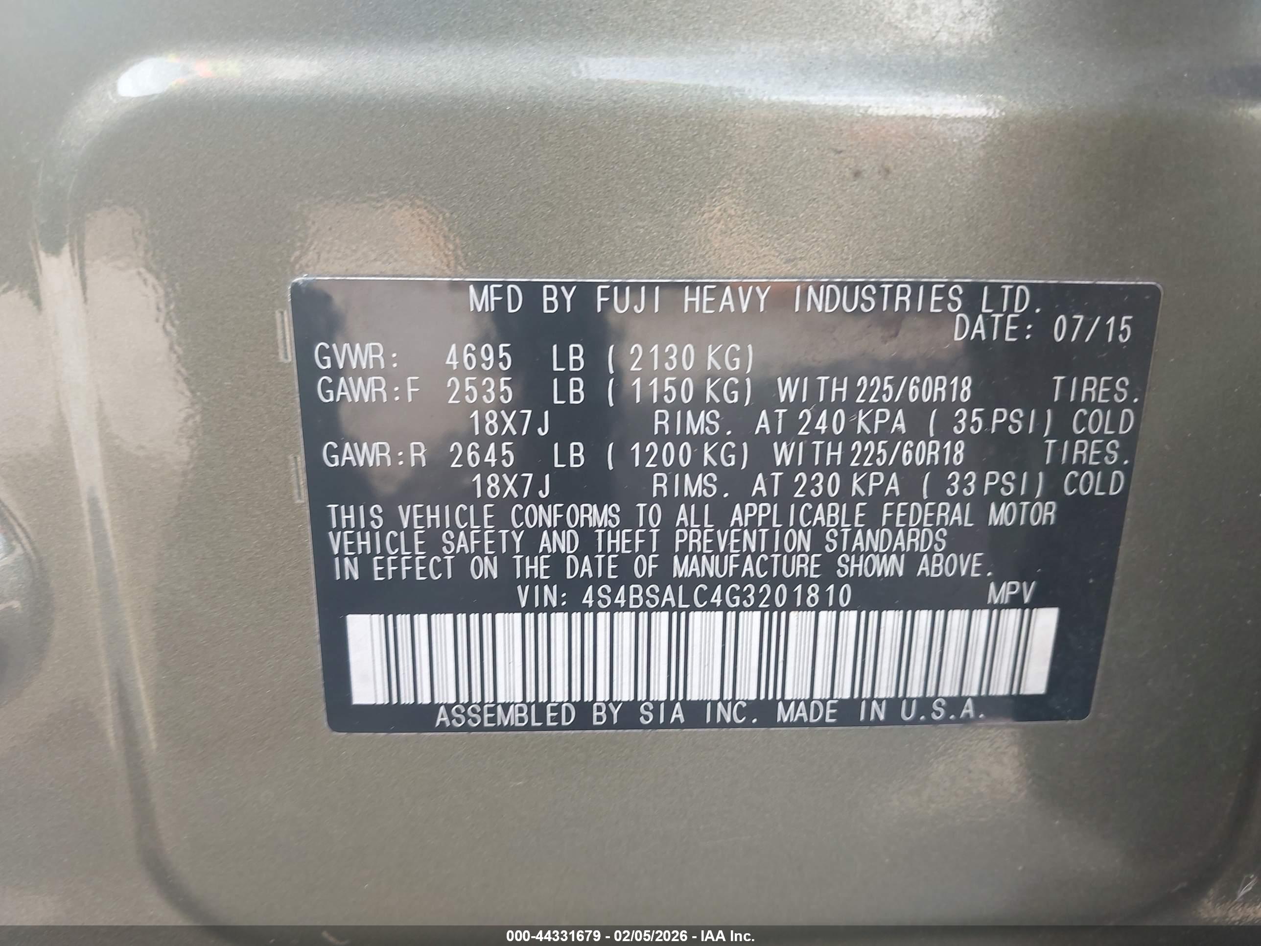 SUBARU OUTBACK image 9