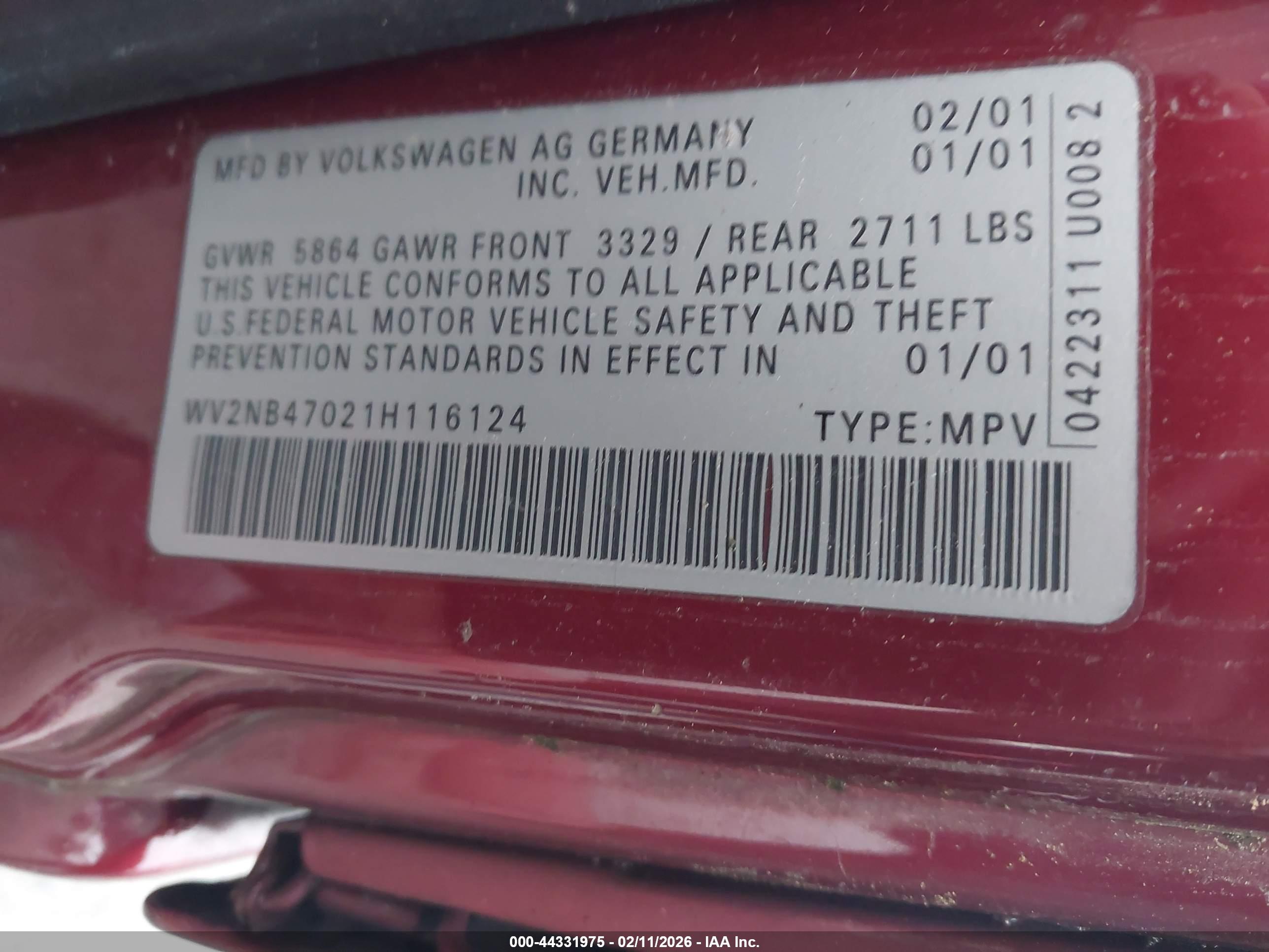 VOLKSWAGEN EUROVAN image 9