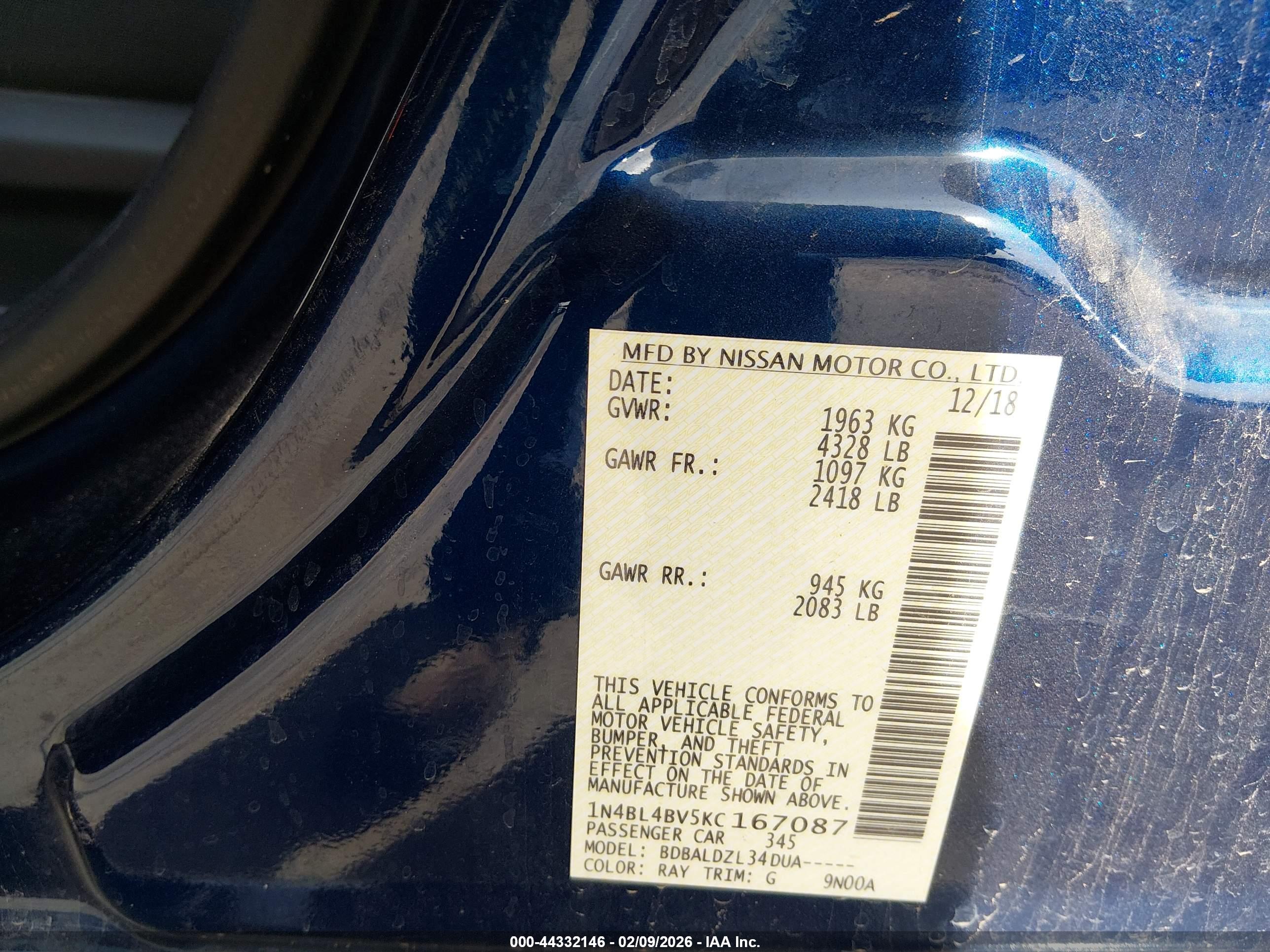 NISSAN ALTIMA image 9