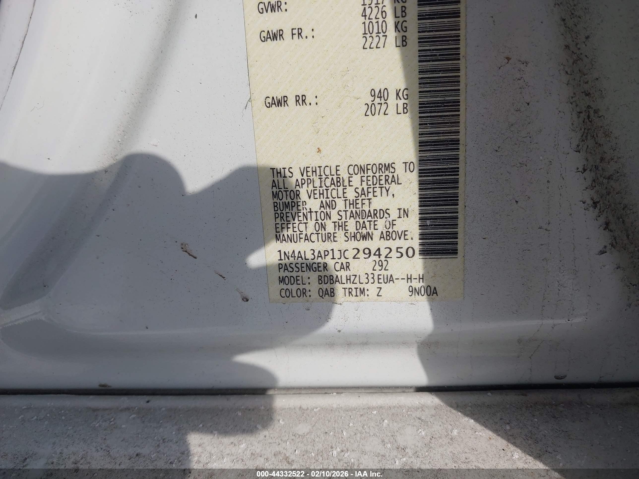 NISSAN ALTIMA image 9