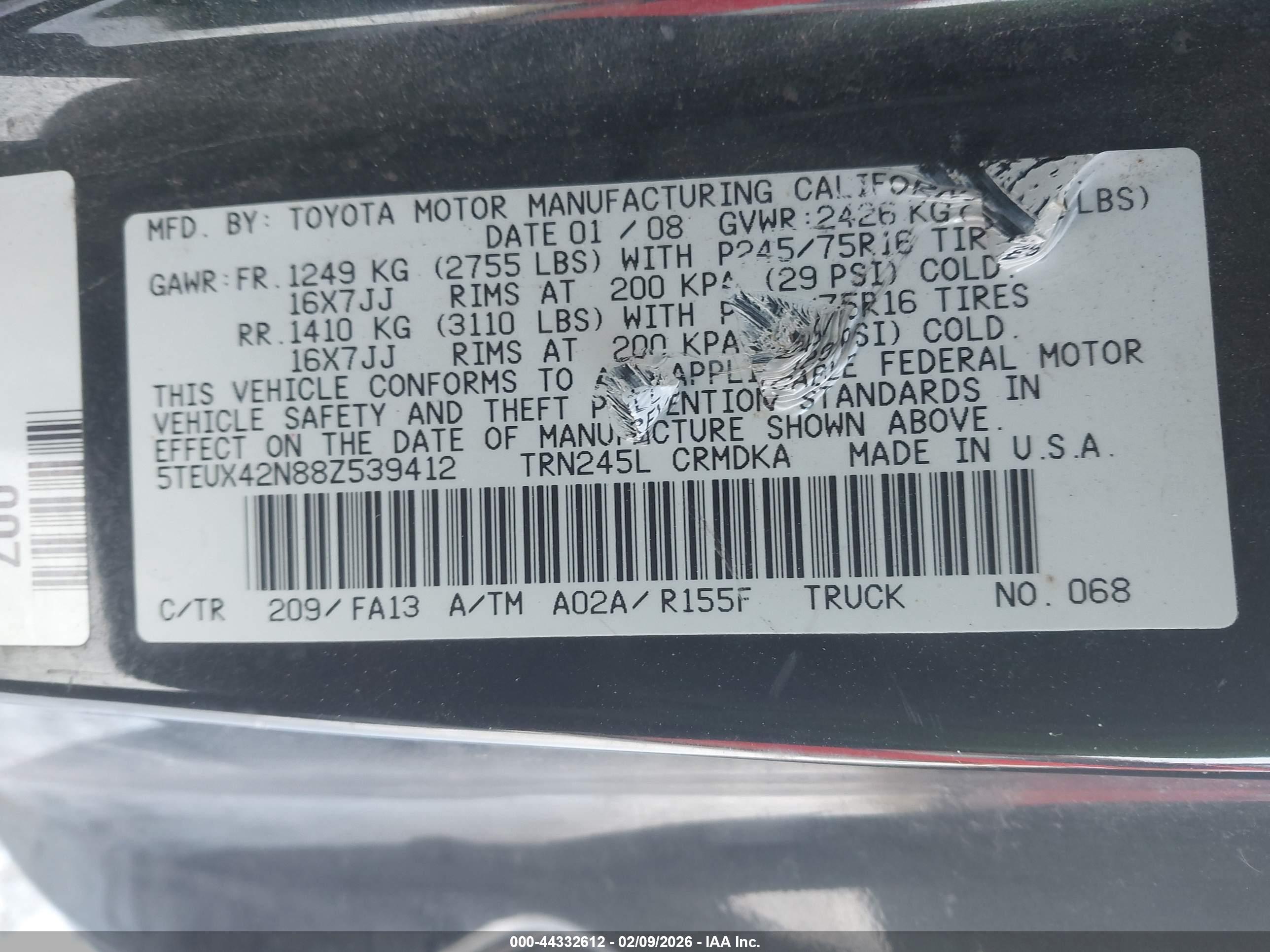 TOYOTA TACOMA image 9