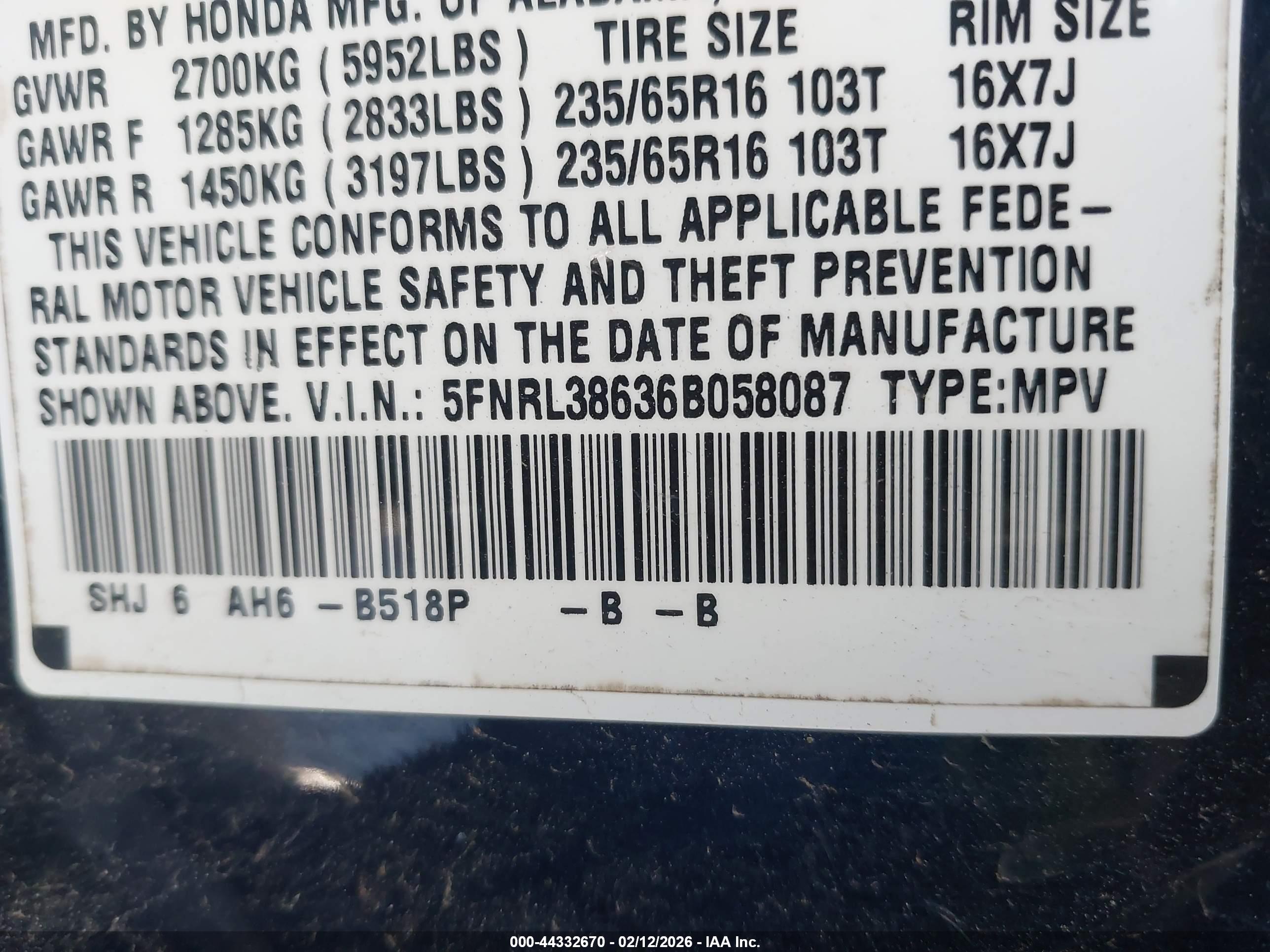 HONDA ODYSSEY image 9
