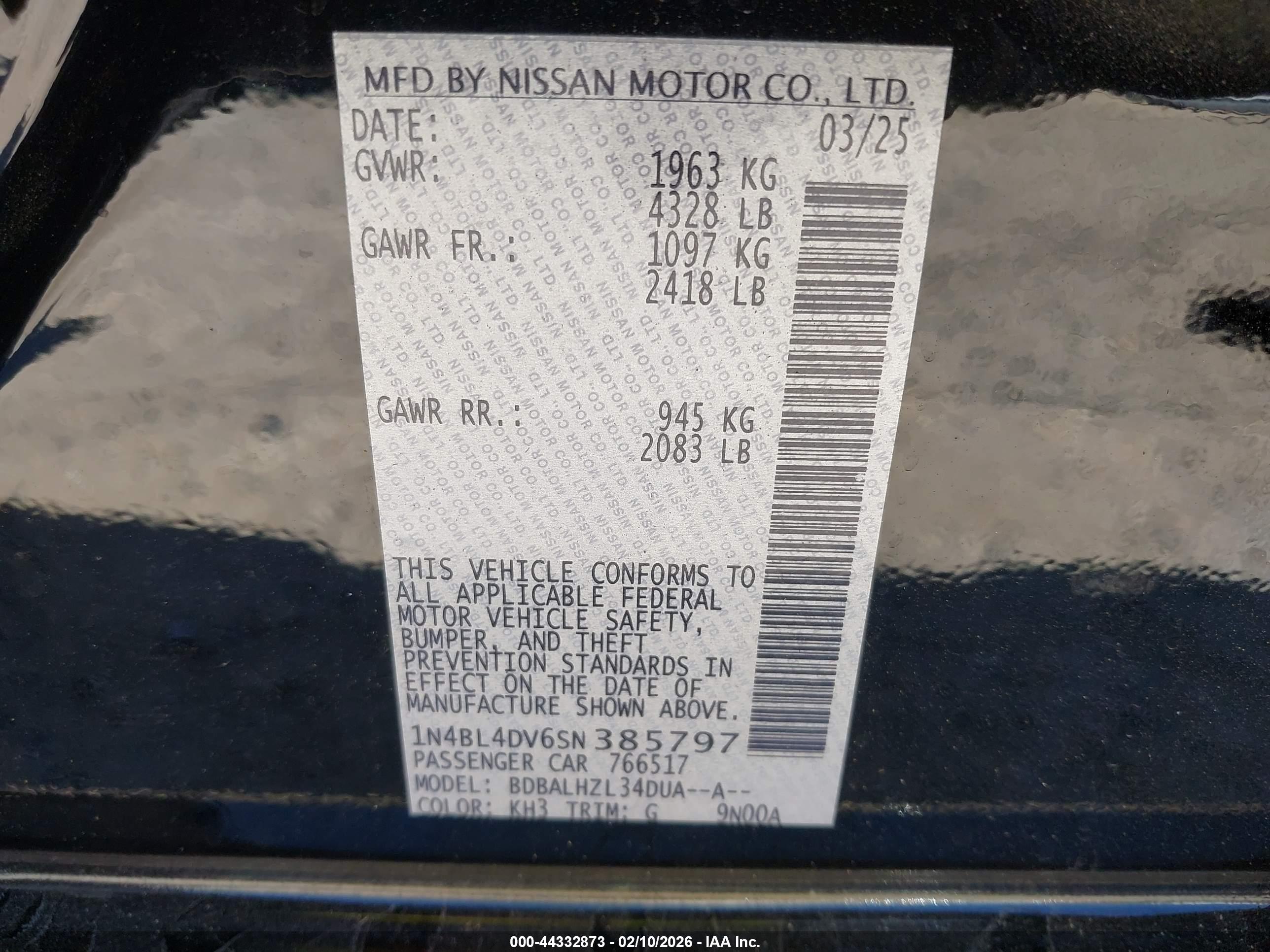 NISSAN ALTIMA image 9