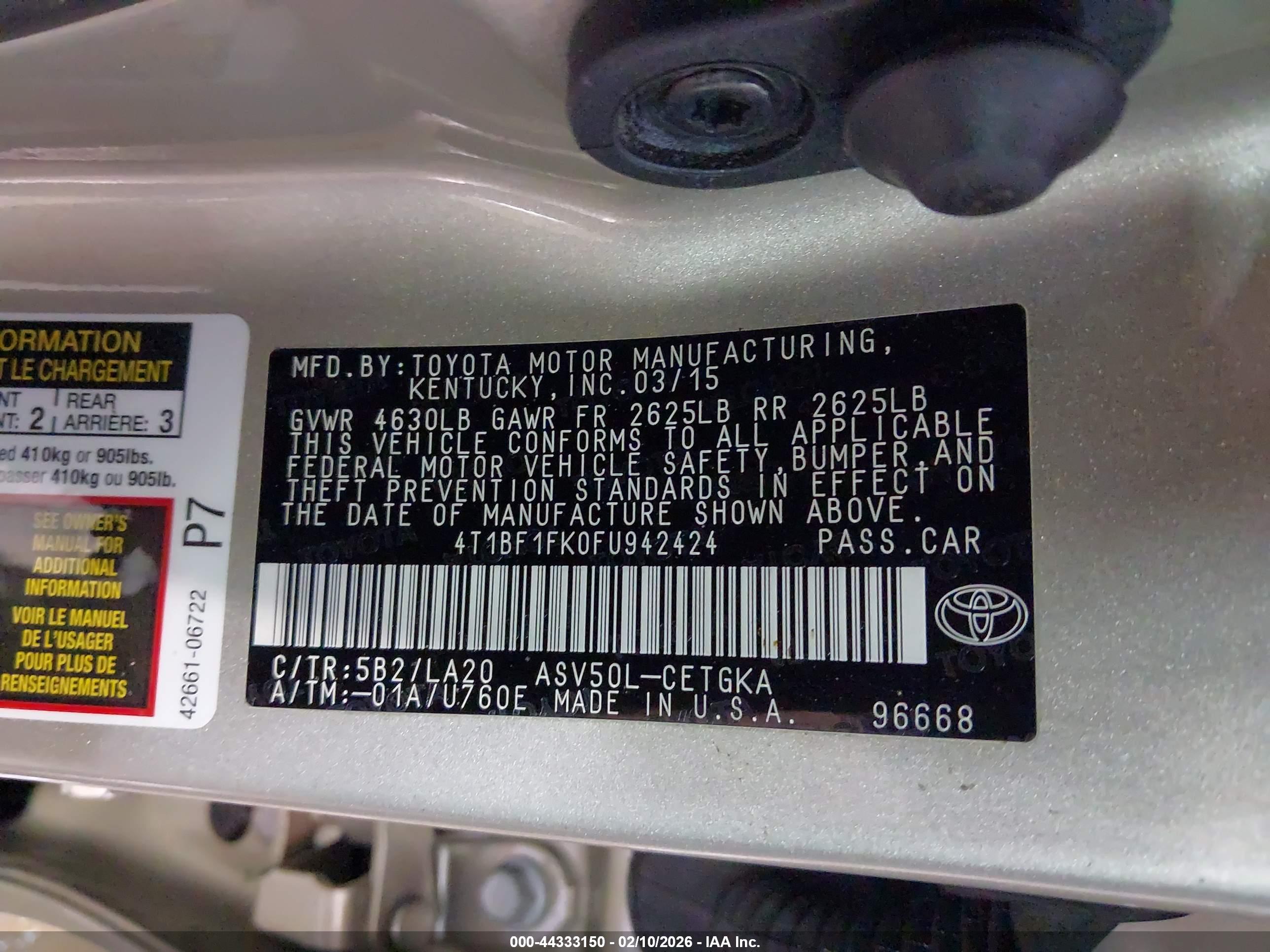 TOYOTA CAMRY image 9