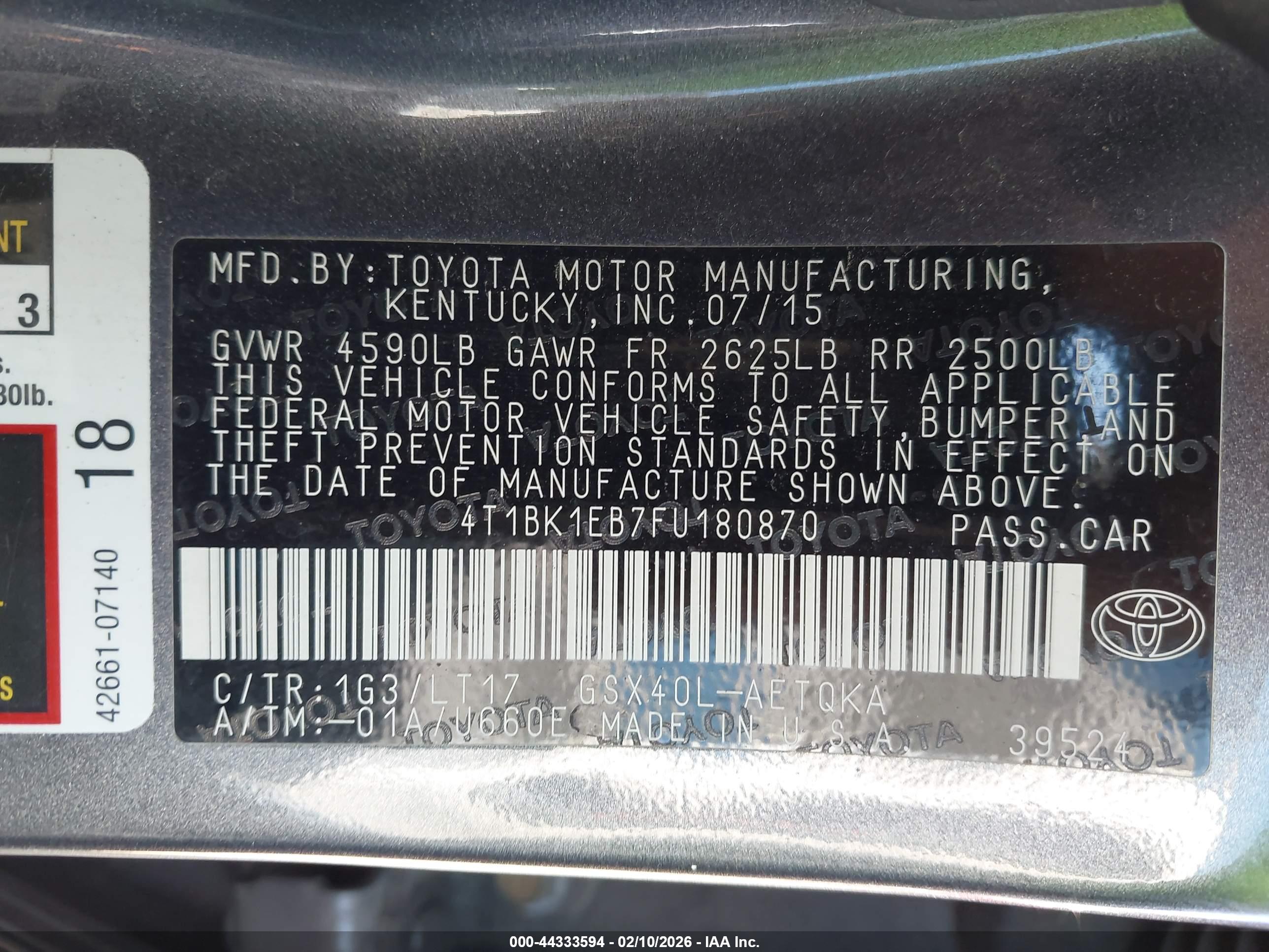 TOYOTA AVALON image 9