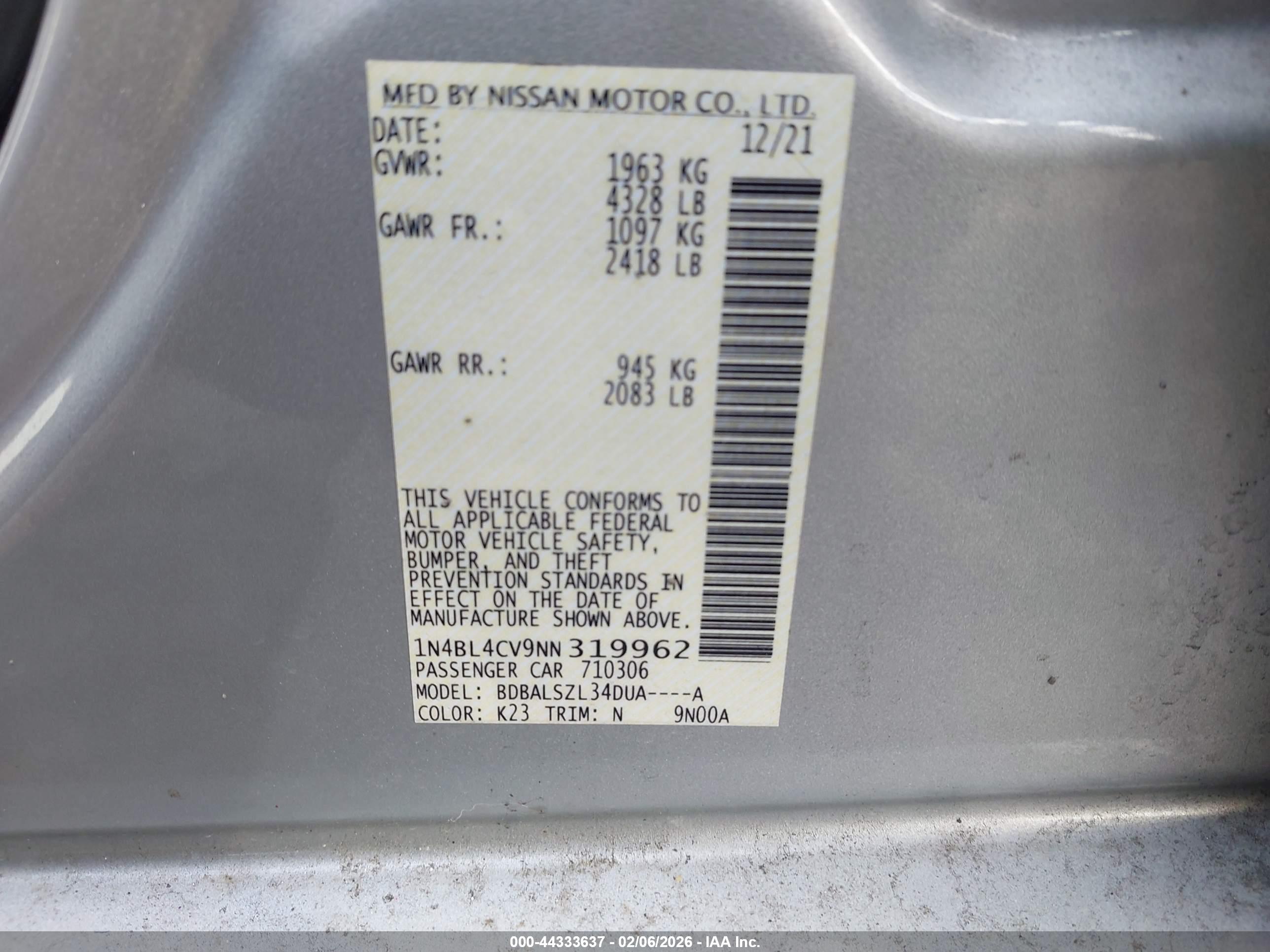 NISSAN ALTIMA image 9