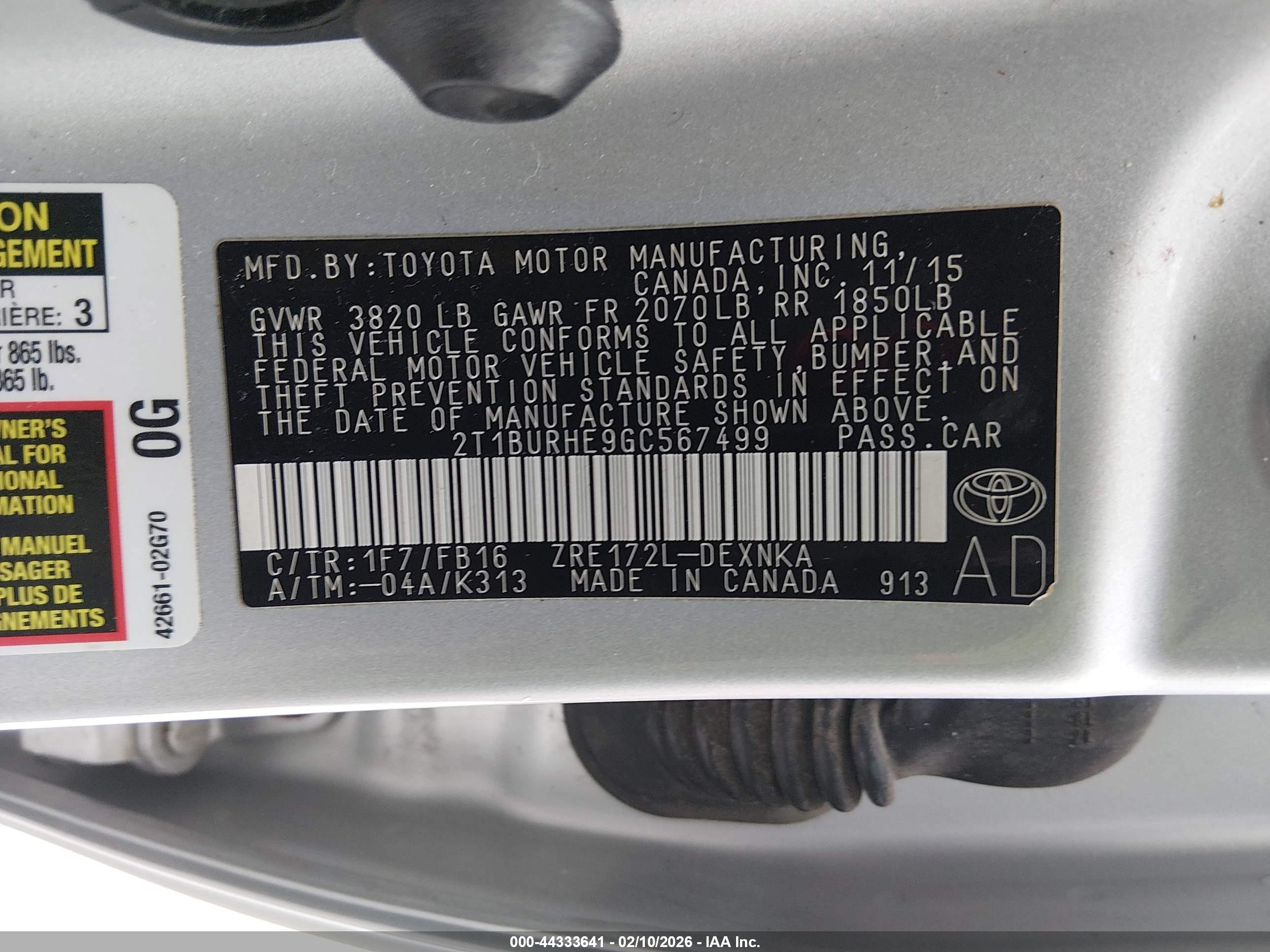TOYOTA COROLLA image 9