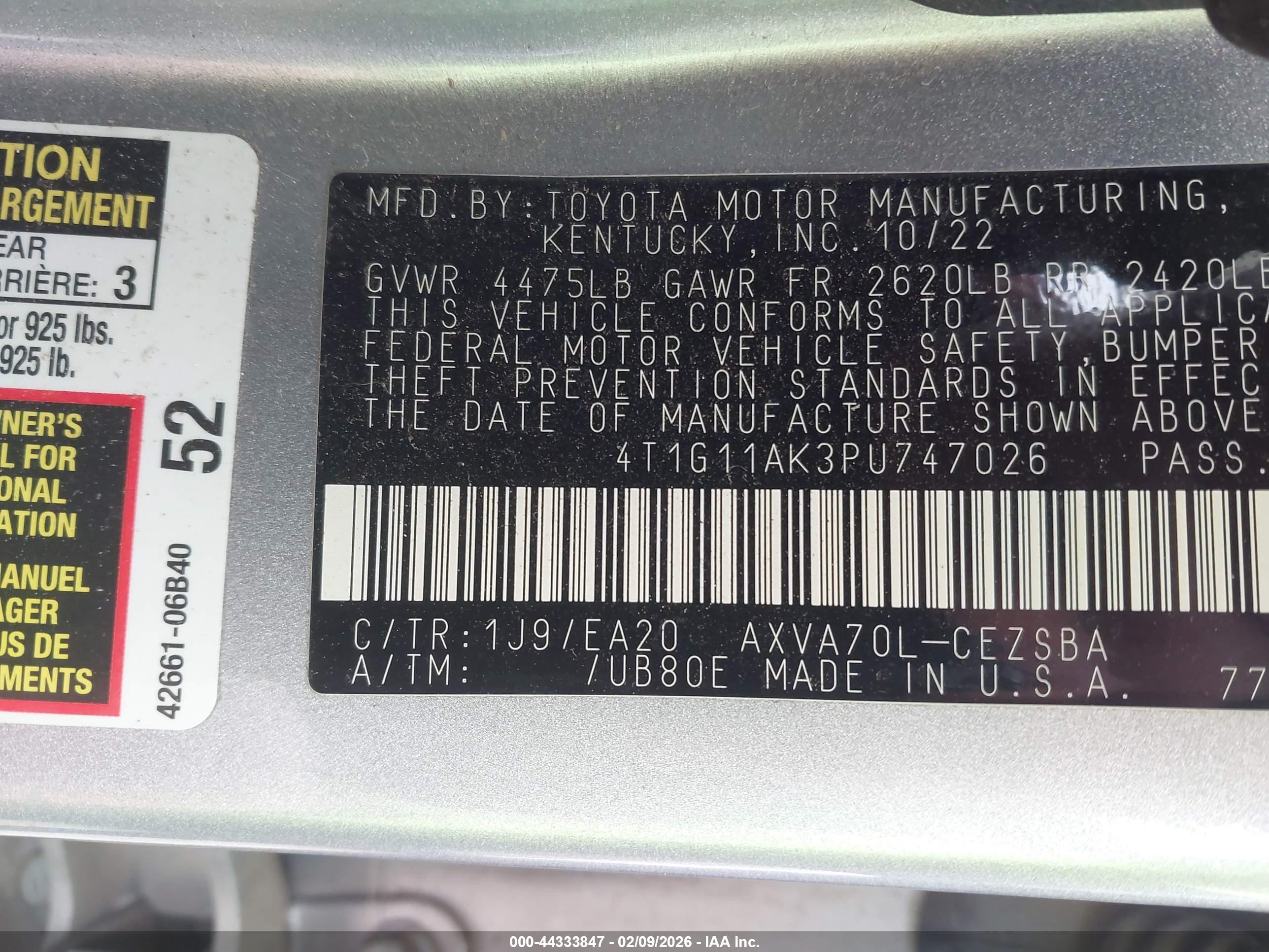TOYOTA CAMRY image 9
