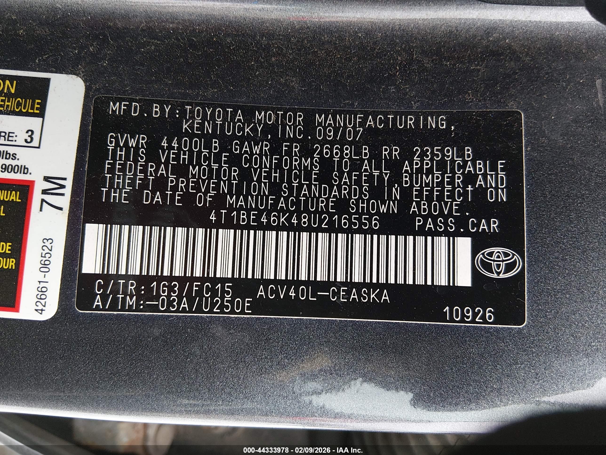 TOYOTA CAMRY image 9