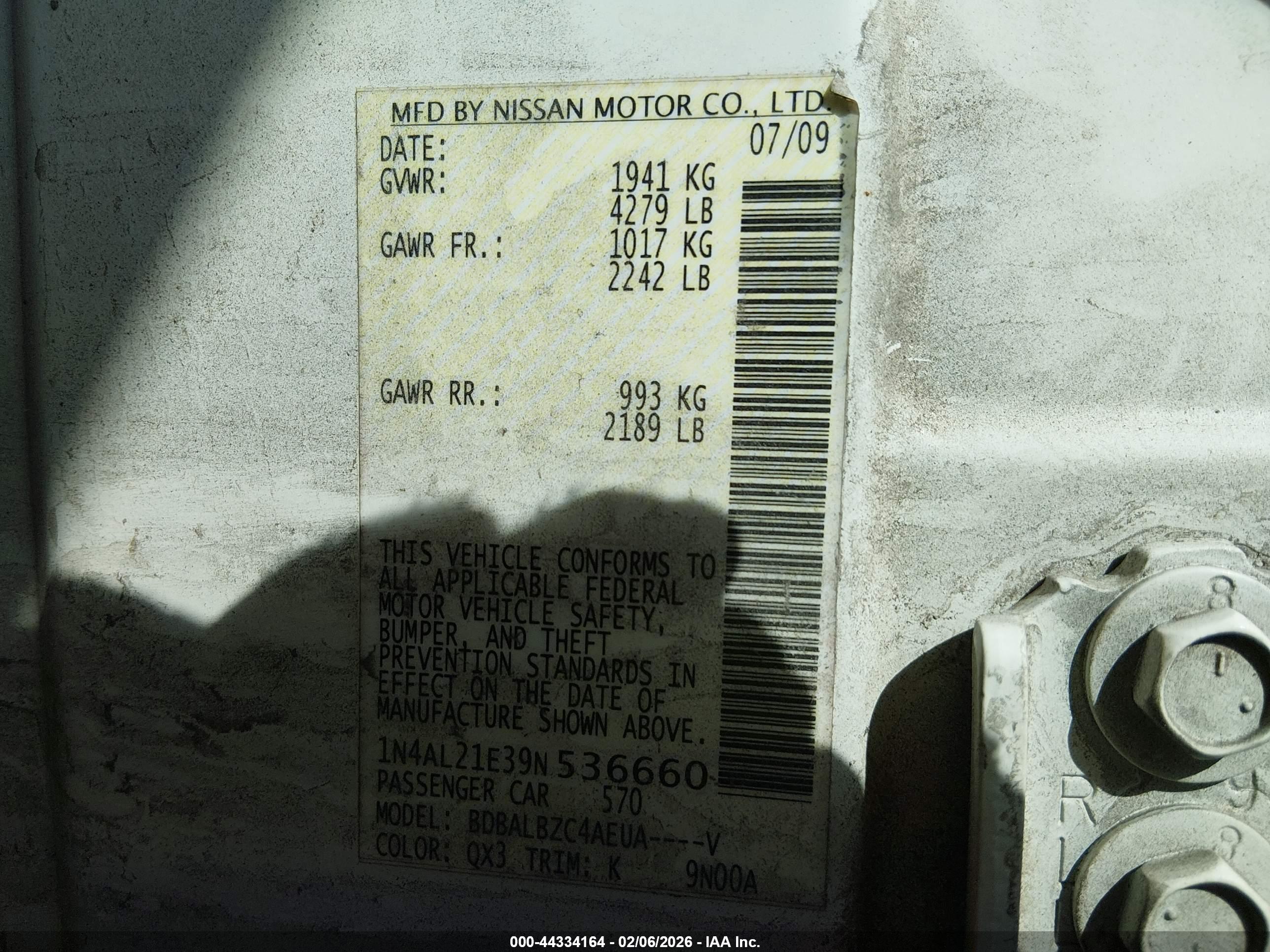 NISSAN ALTIMA image 9