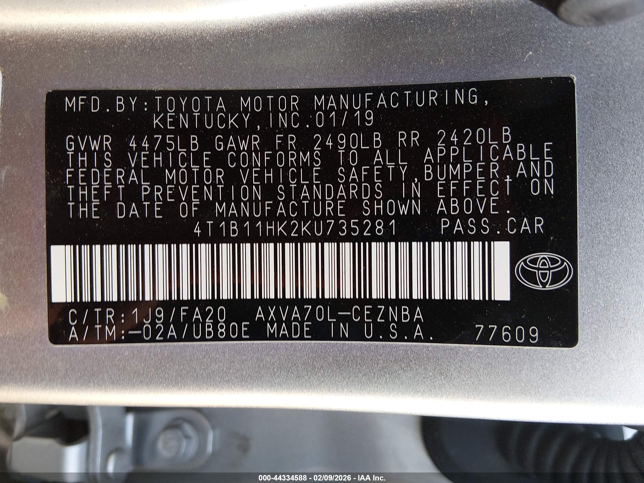 TOYOTA CAMRY image 9