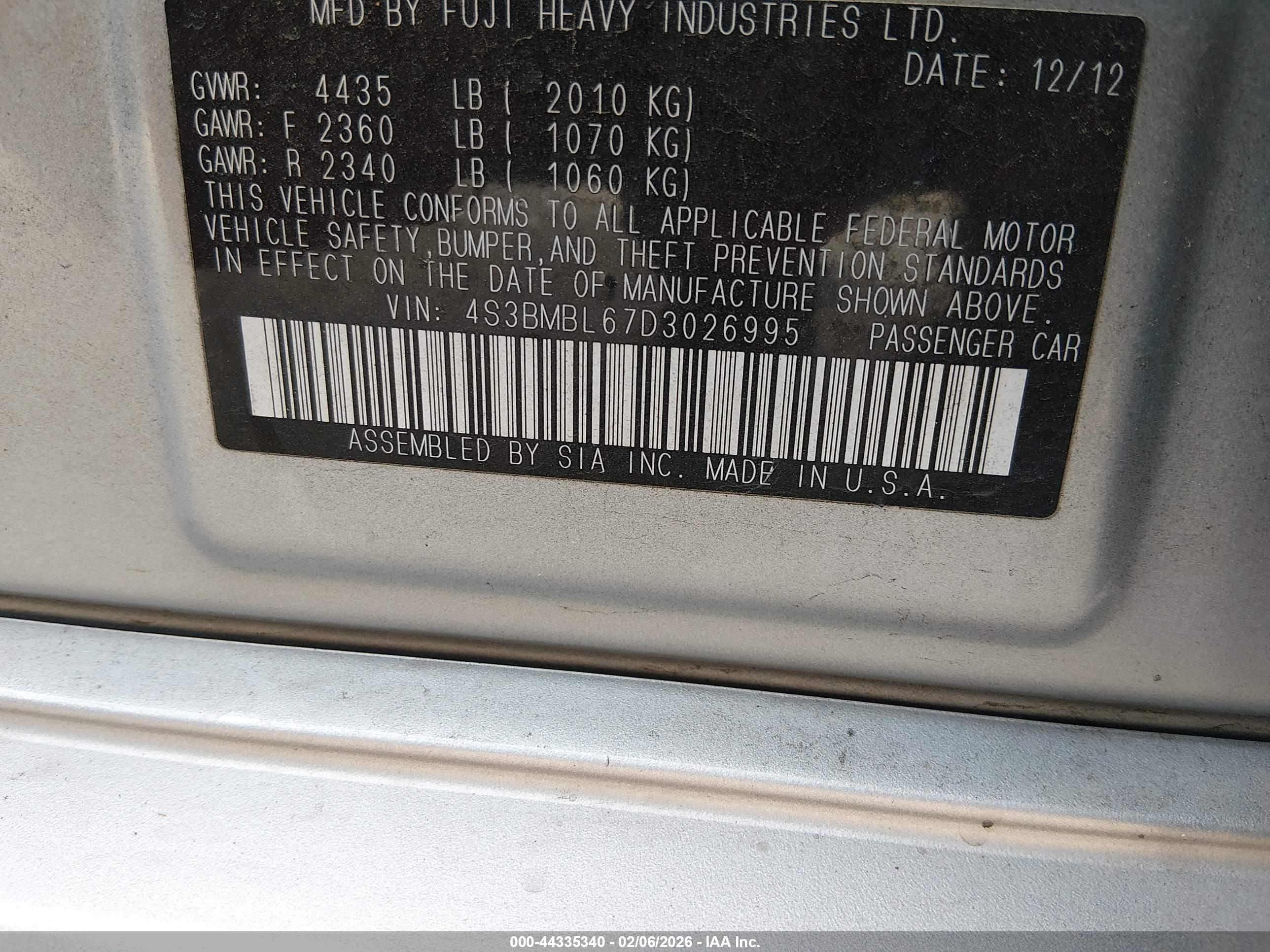 SUBARU LEGACY image 9